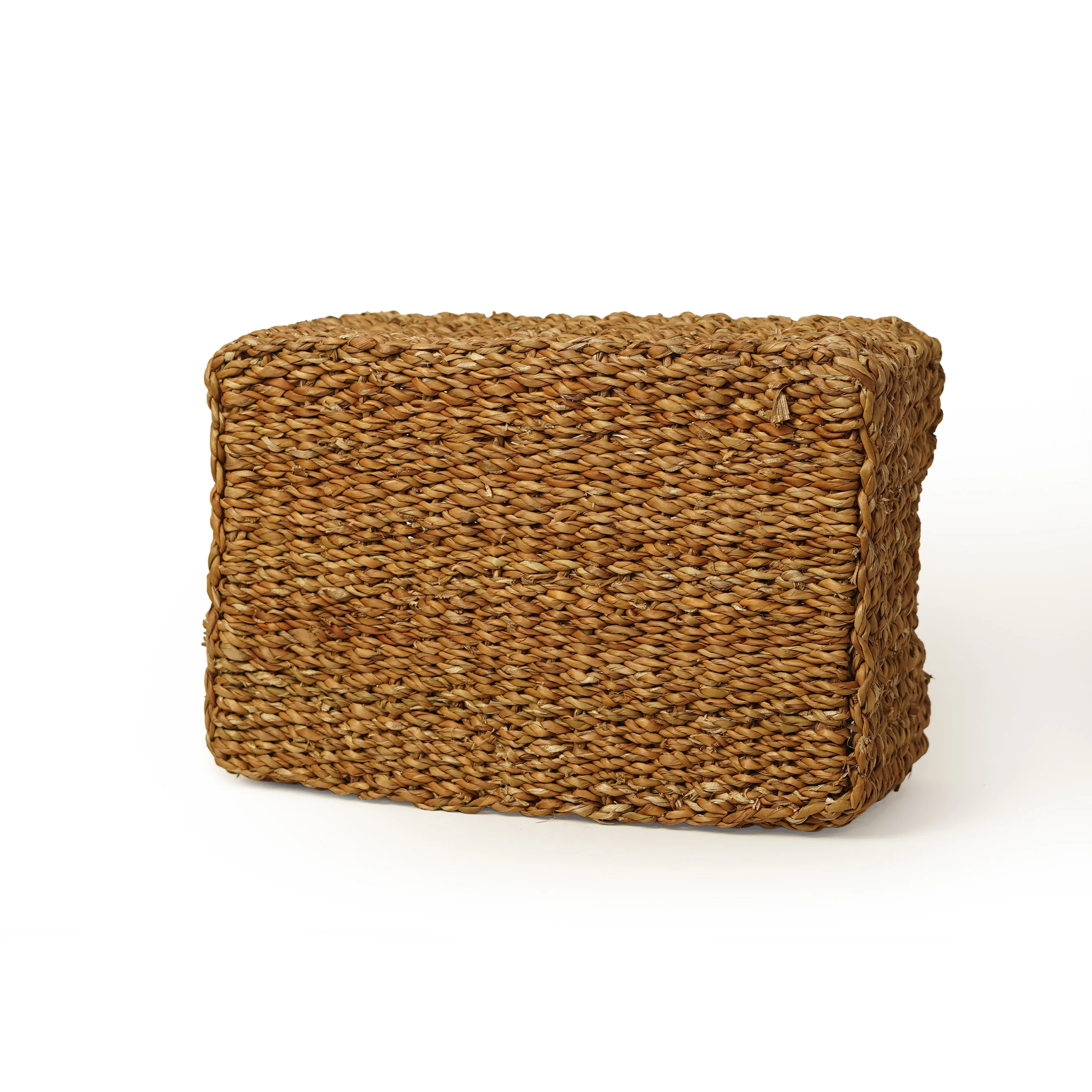 Rectangular Seagrass Basket with Integrated Handles - Thumbnail 3