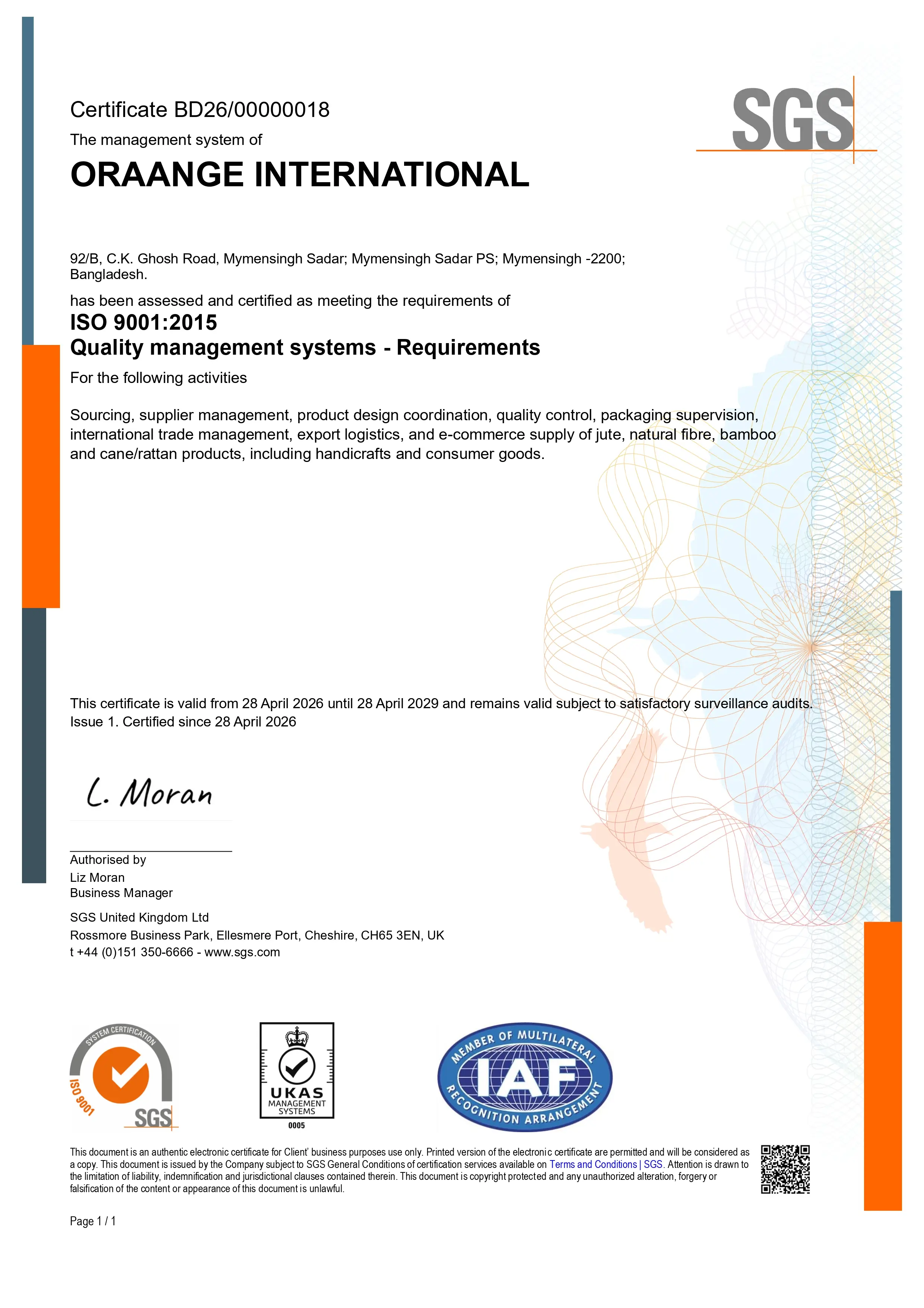 ISO Certificate