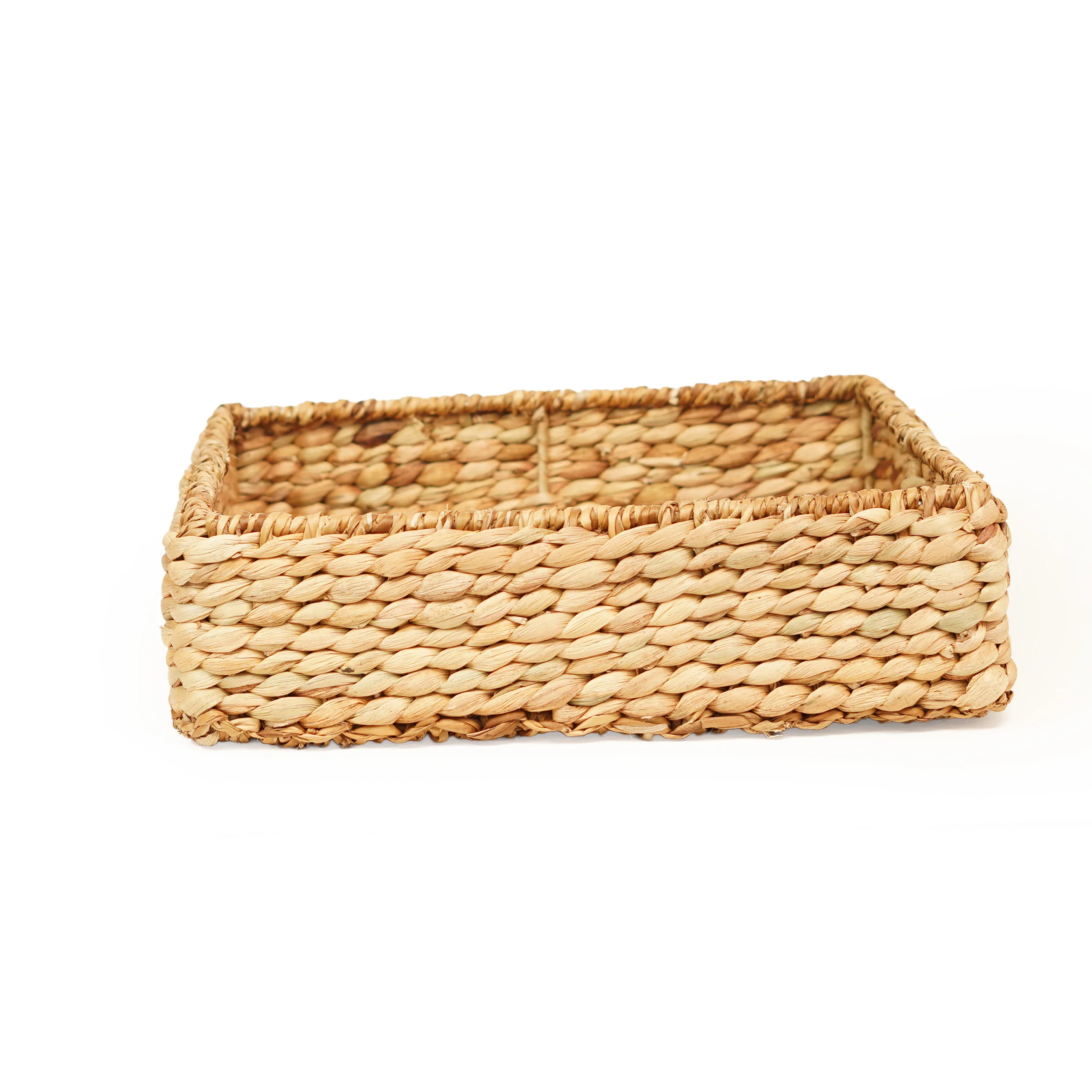 Rectangle Basket- Water Hyacinth with Seagrass - Thumbnail 2