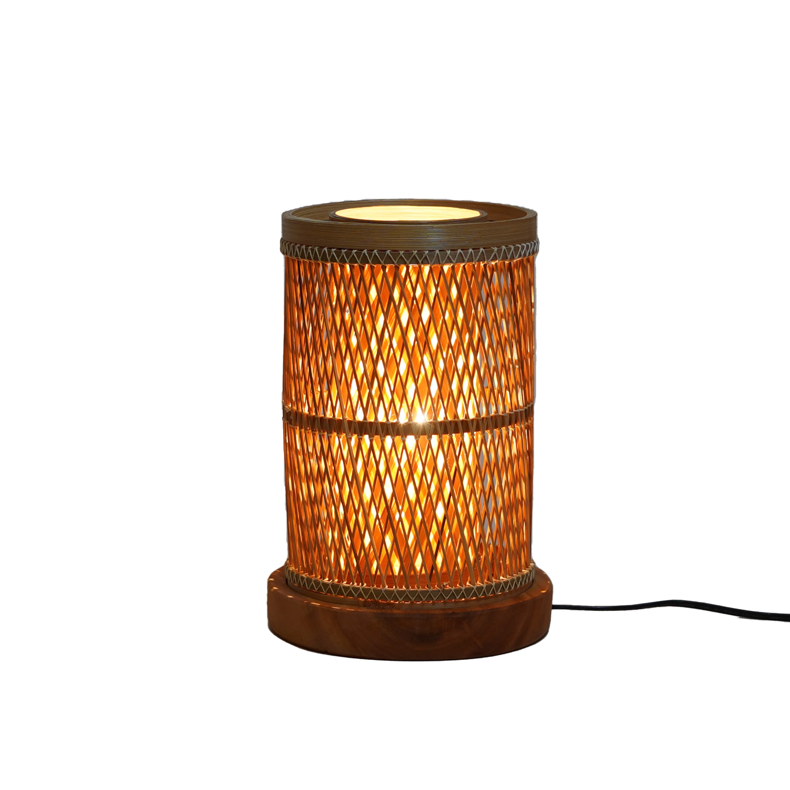 Compact Handcrafted Bamboo Table Lamp