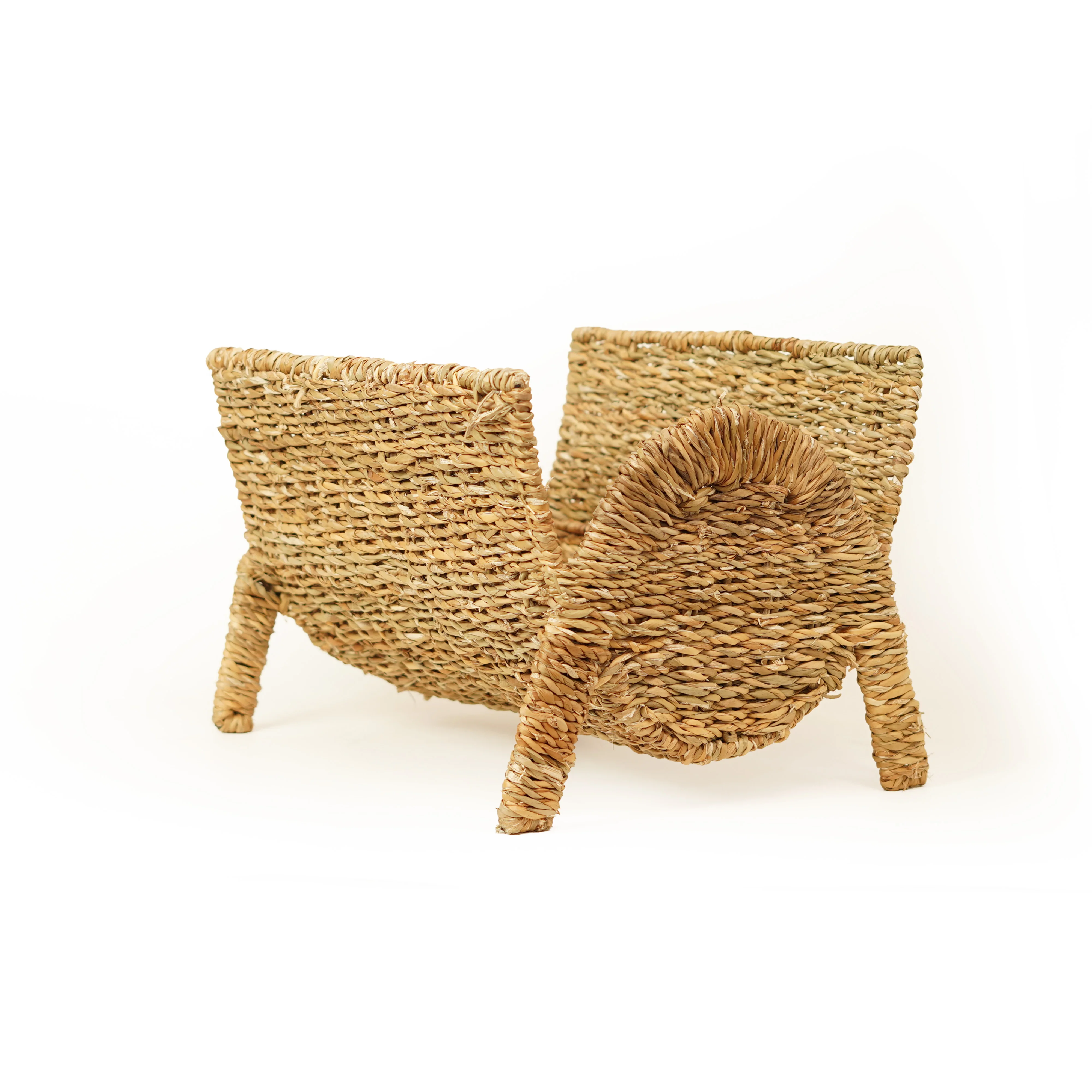 Handwoven Seagrass Magazine Rack