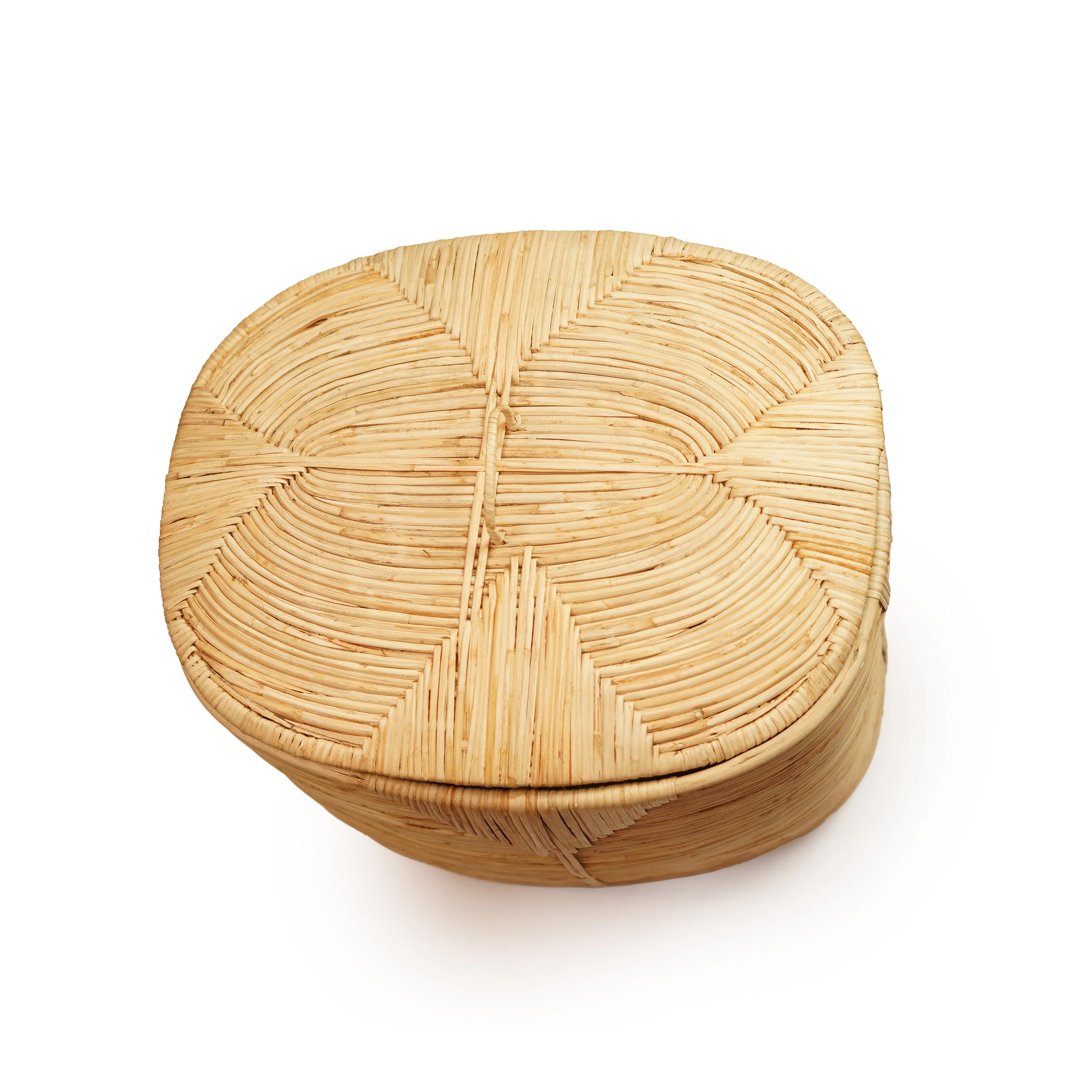 Premium Oval Rattan Hamper Basket with Lid - Thumbnail 3