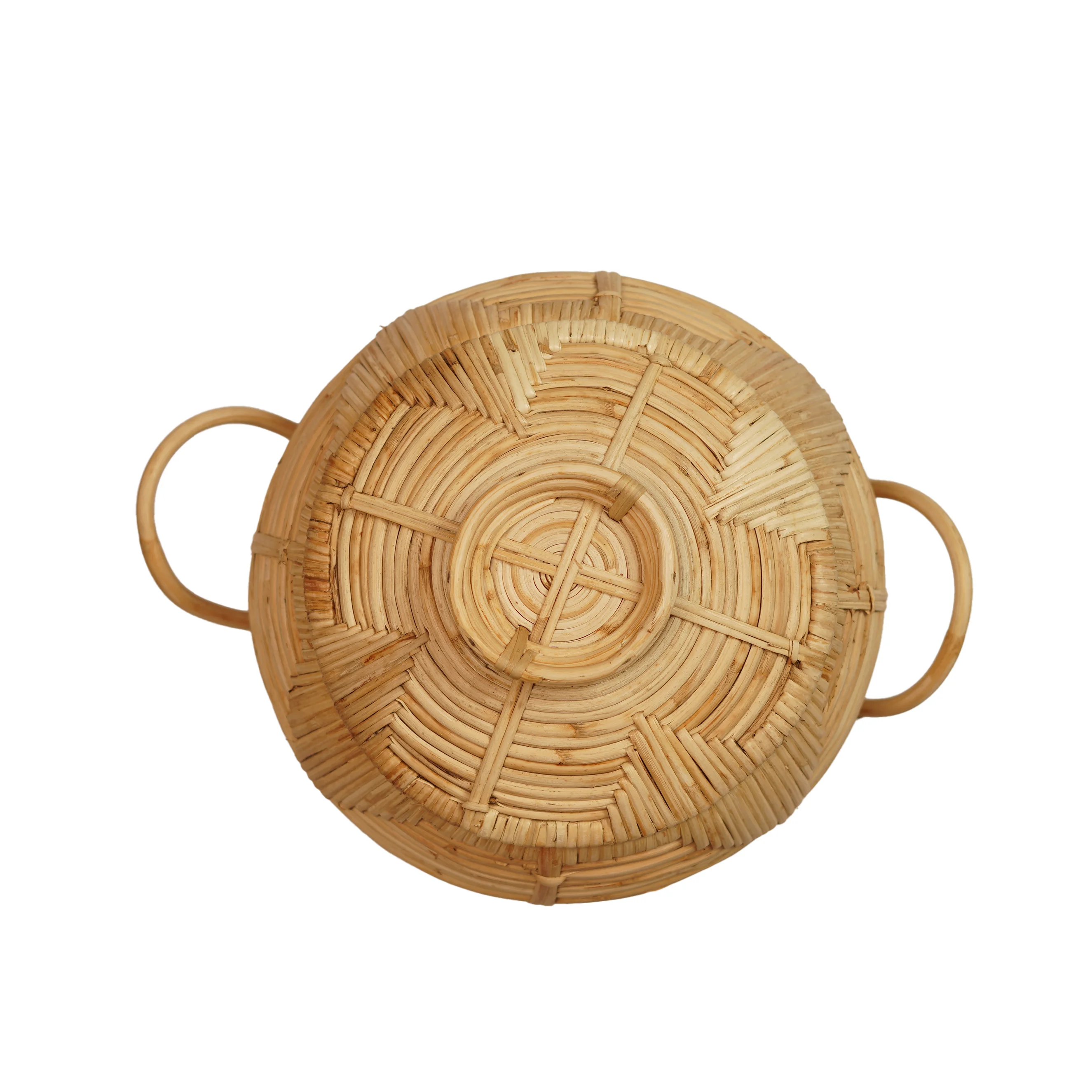 Cane (Rattan) Fruit Basket with Lid -Big - Thumbnail 4