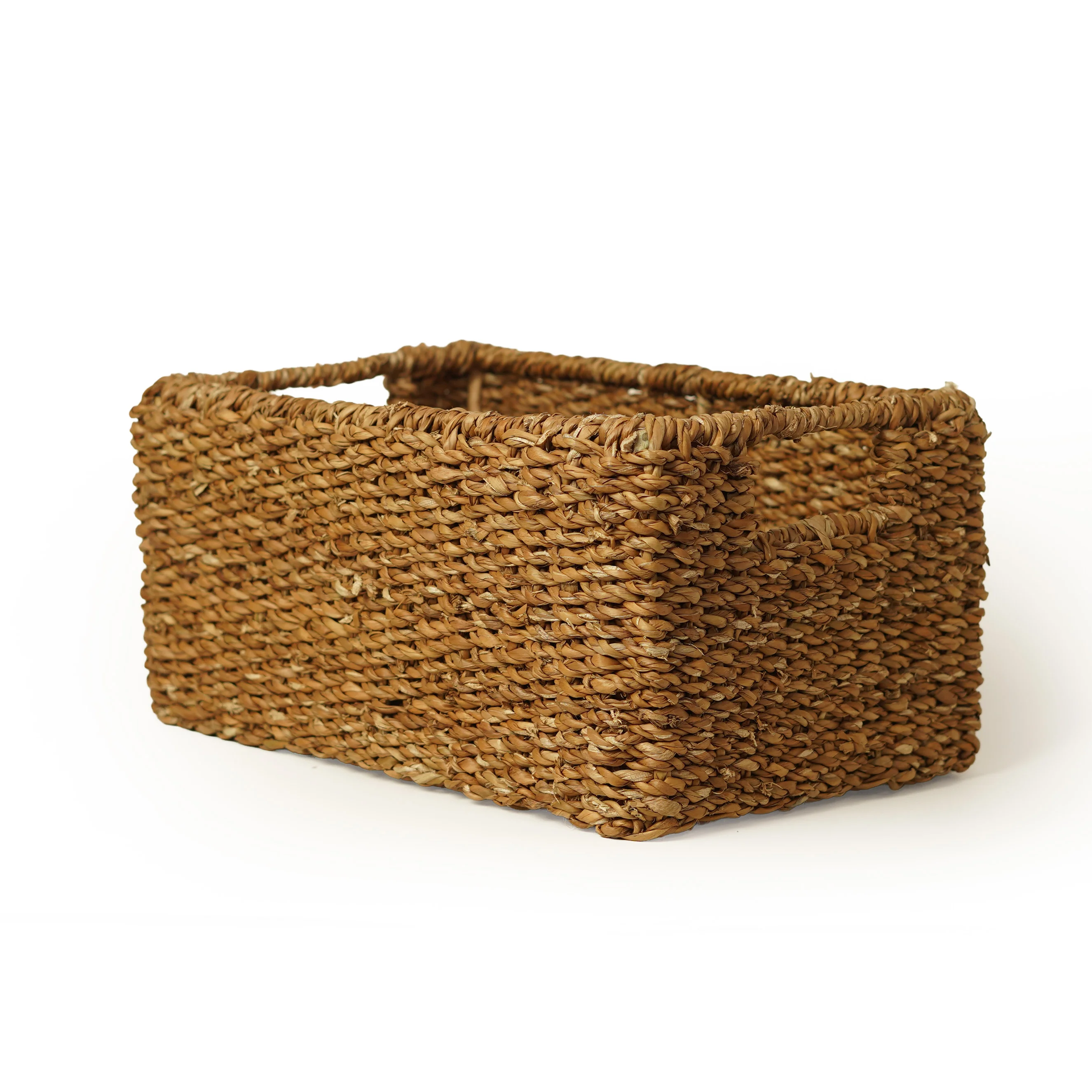 Rectangular Seagrass Basket with Integrated Handles