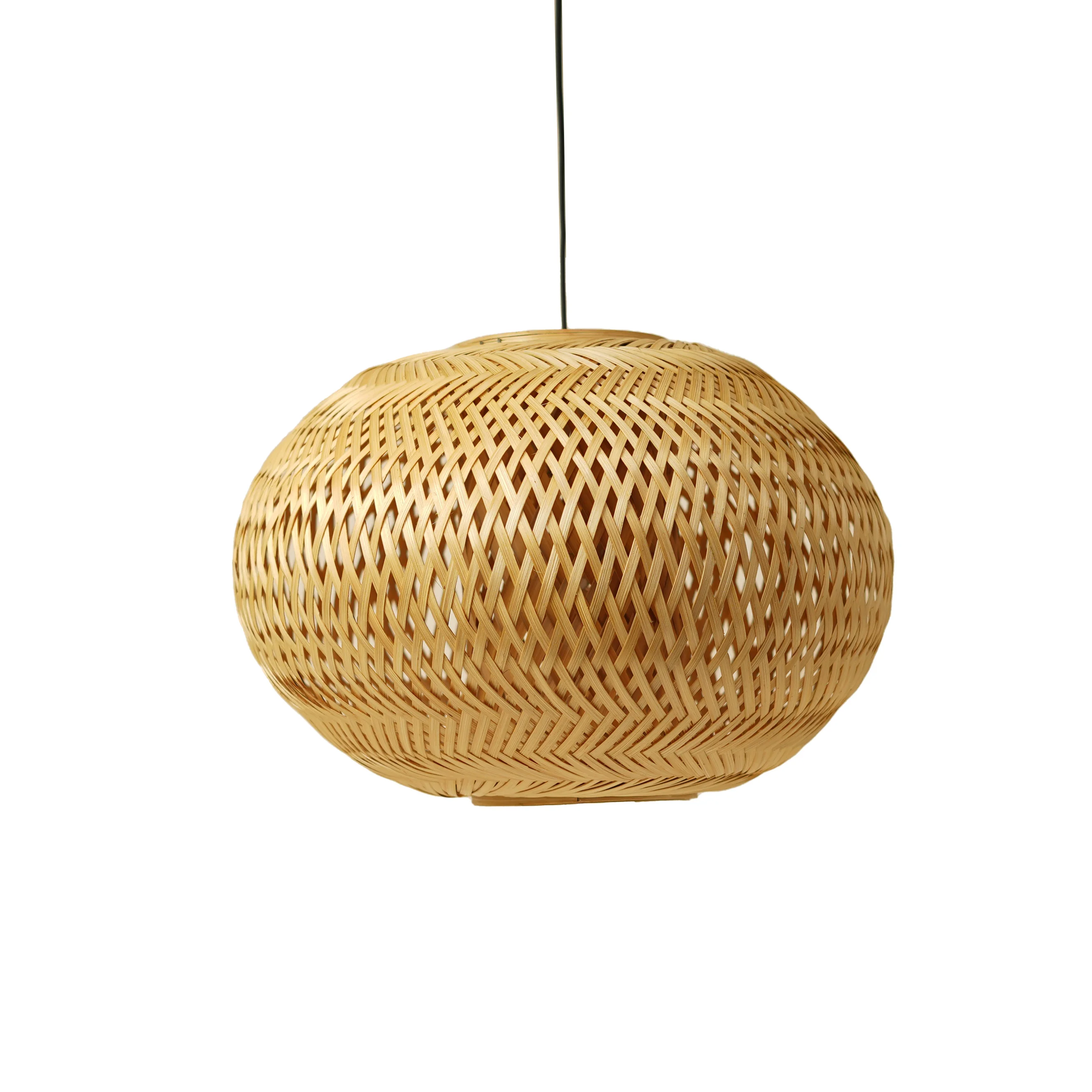 Double Layer Woven Bamboo Hanging Lamp Shade-Big - Thumbnail 2
