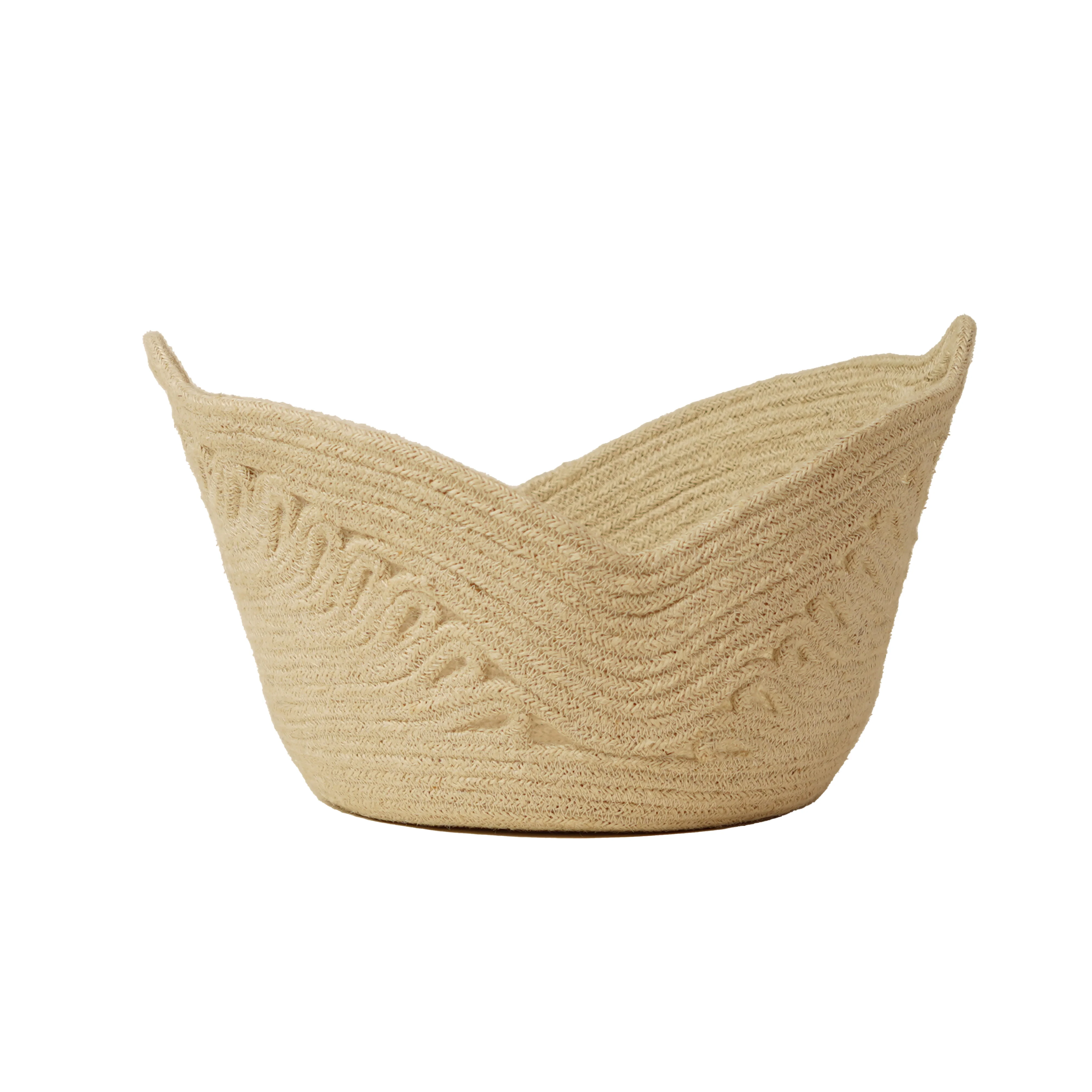 Jute Oval Organizer Bowl Basket - Thumbnail 3