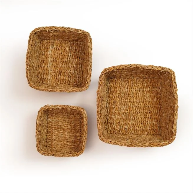 Seagrass Multipurpose Basket Set-3pcs - Thumbnail 2