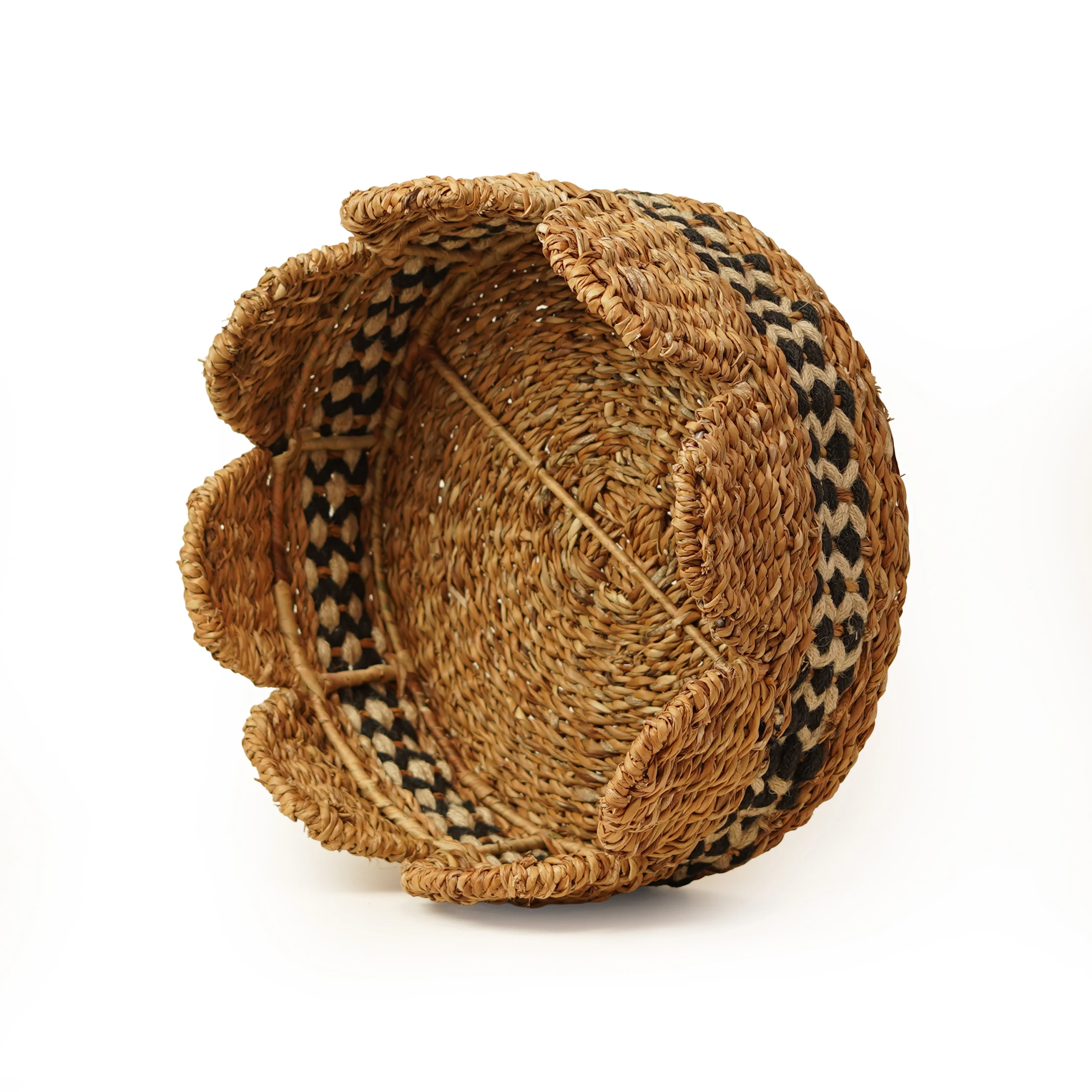 Seagrass & Jute Round Multipurpose Basket - Thumbnail 3