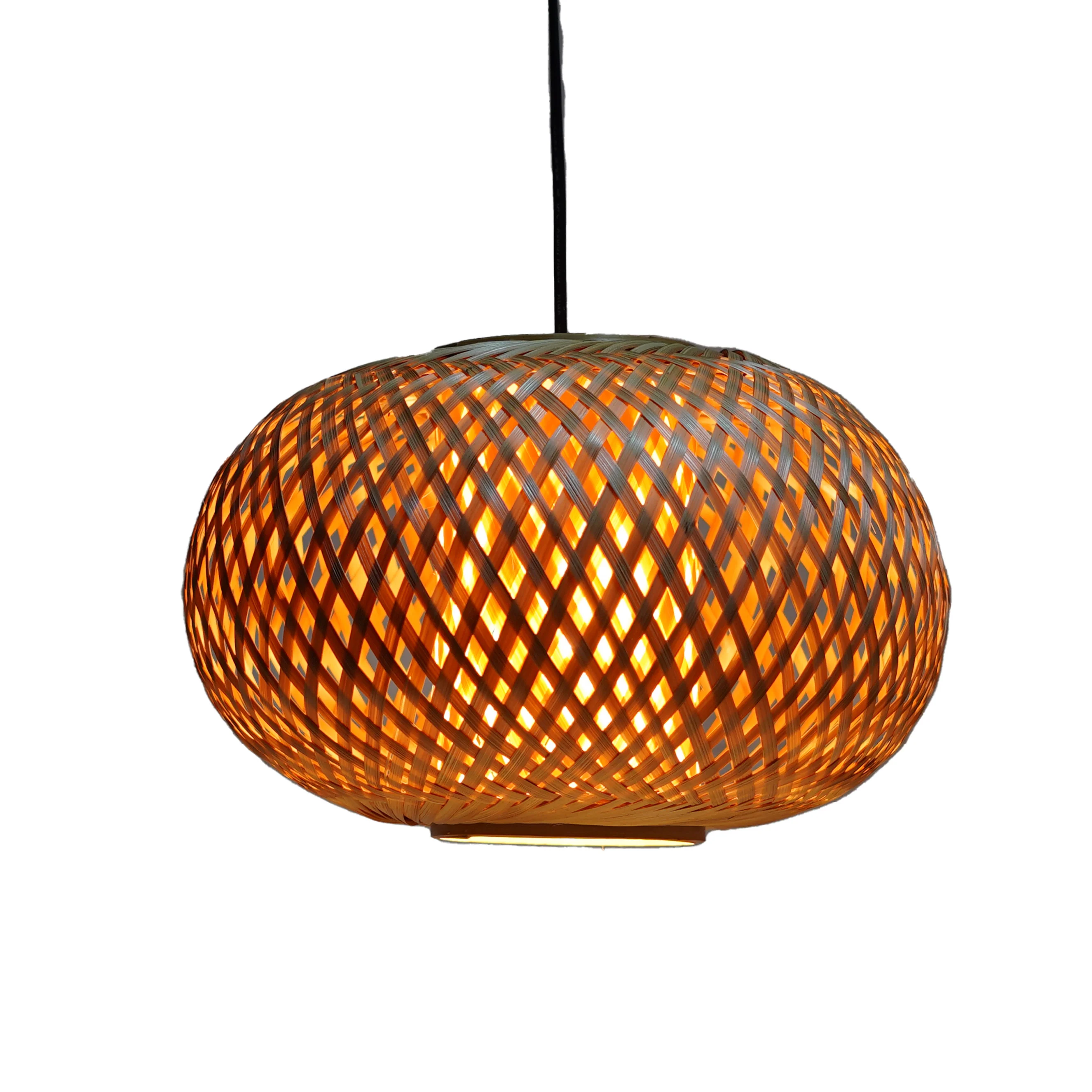 Artisan Double-Layer Woven Bamboo Pendant Light Shade (Small)
