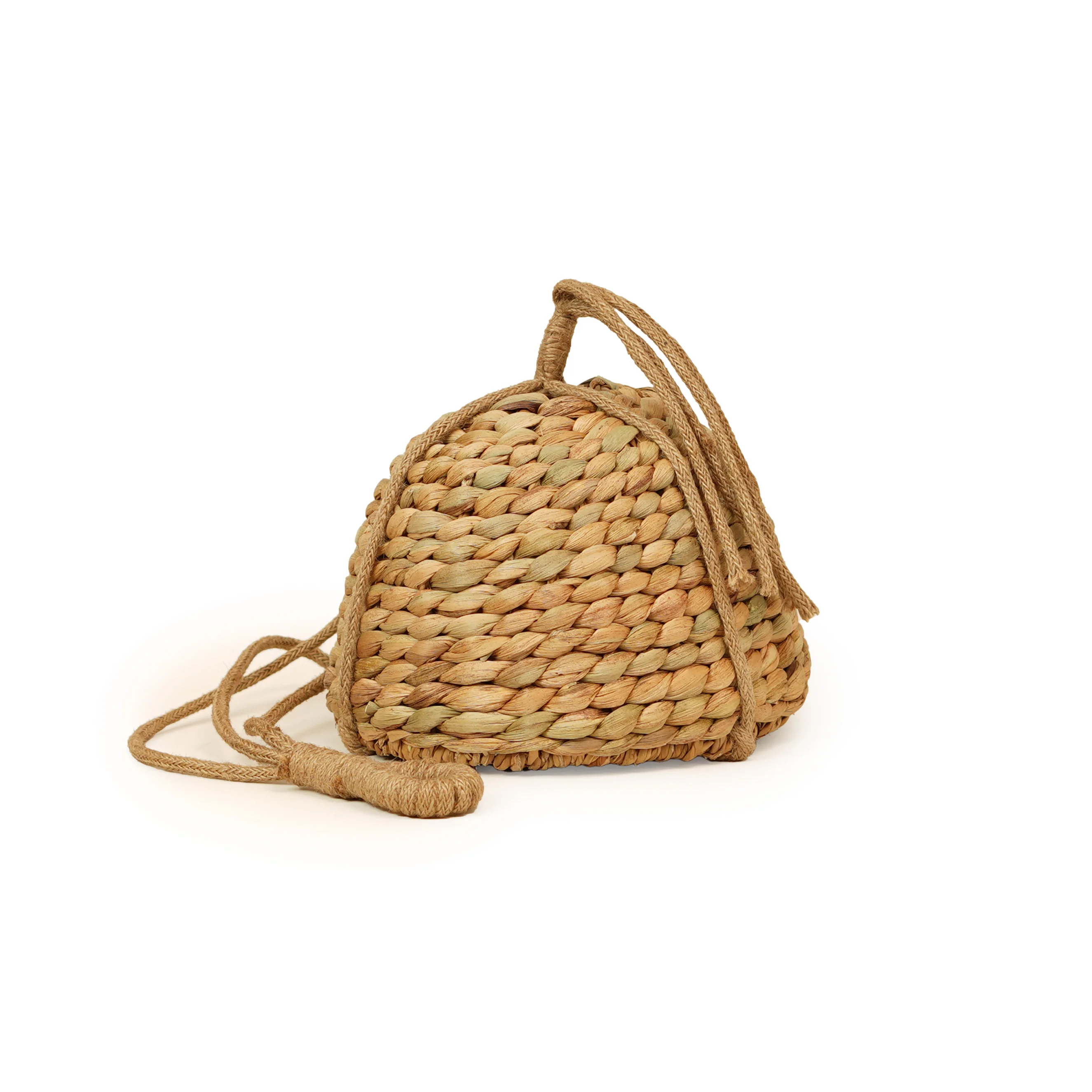 Handwoven Water Hyacinth Hanging Planter with Seagrass & Jute Rope - Thumbnail 3