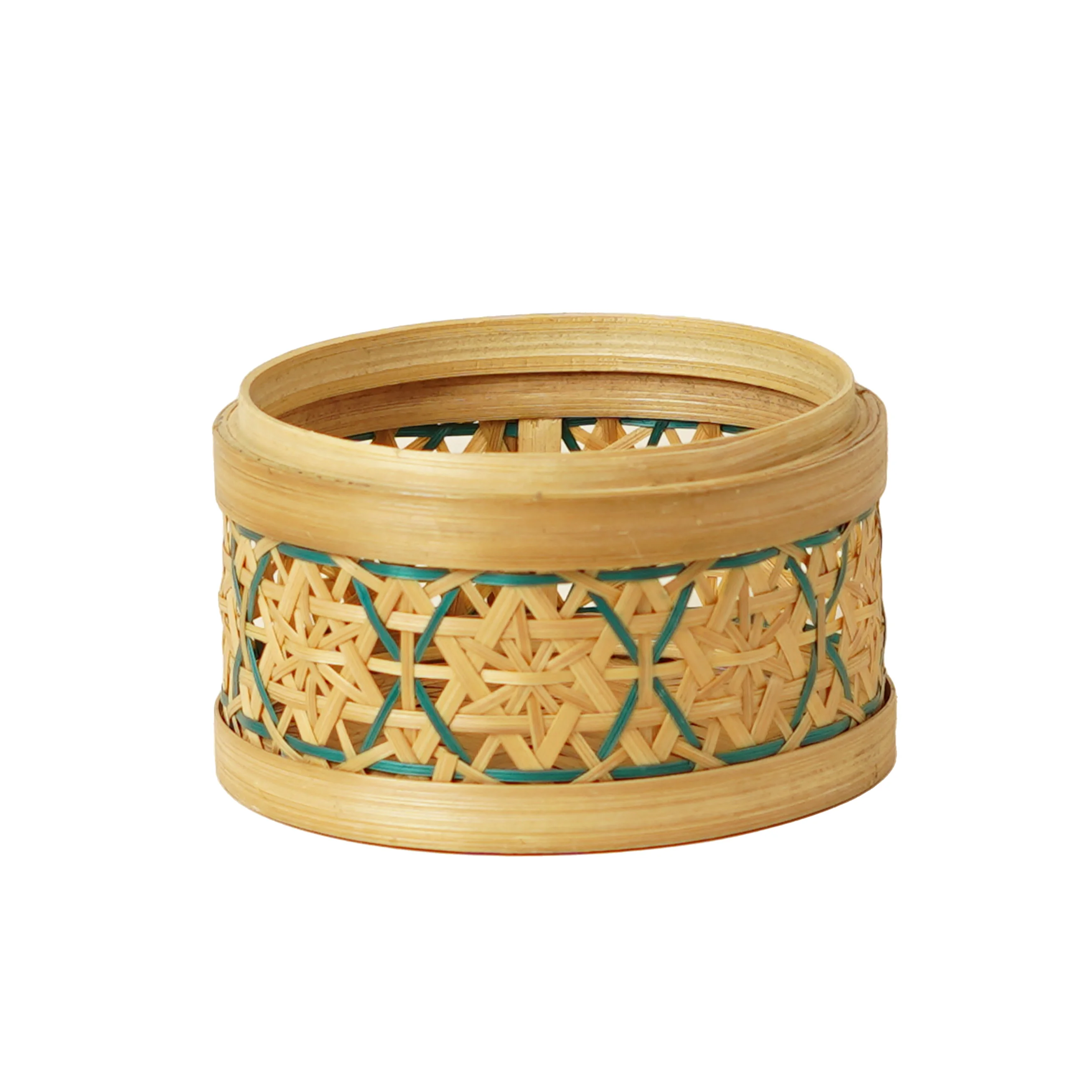 Natural & Green Dual-Tone Bamboo Multipurpose Box with Lid