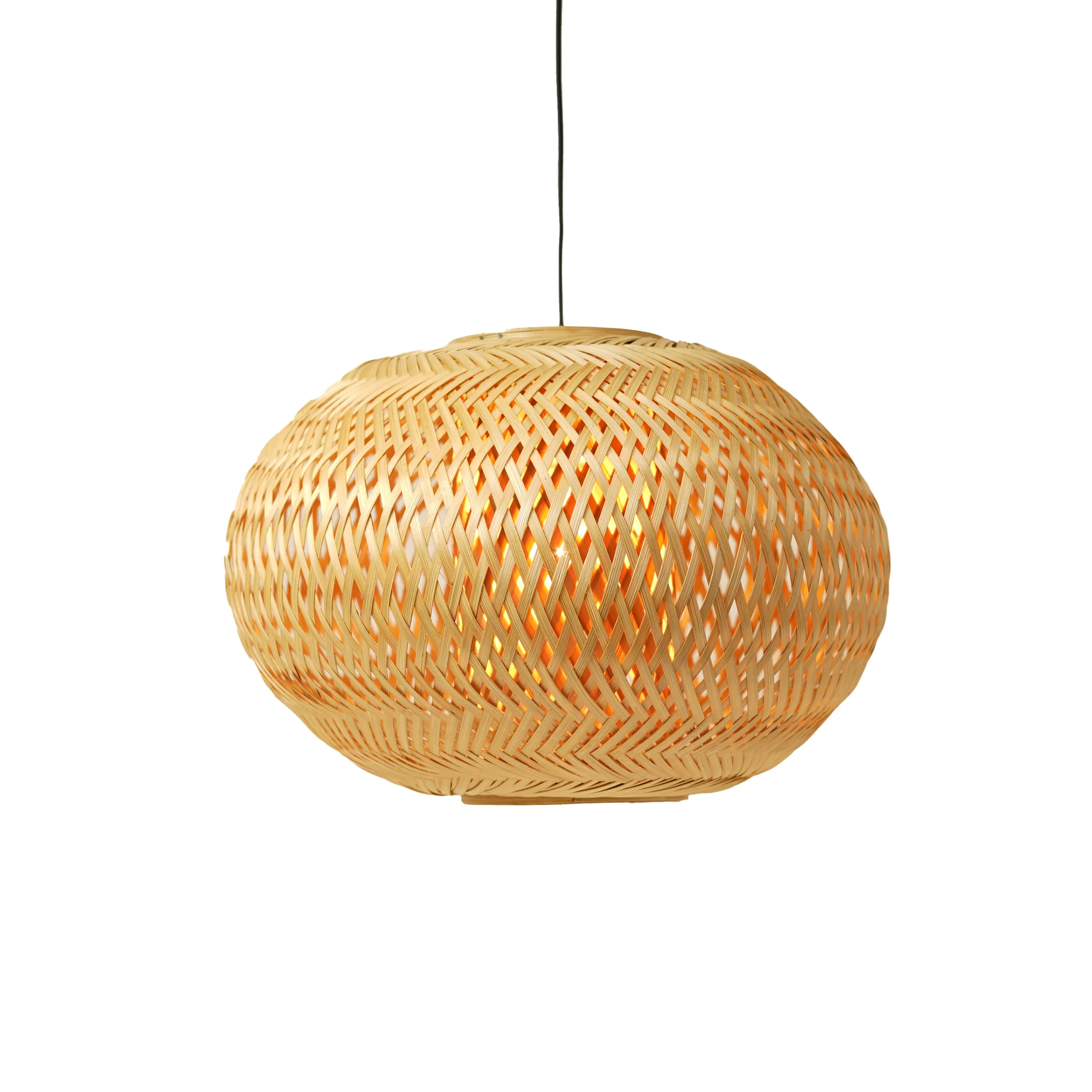 Artisan Double-Layer Woven Bamboo Pendant Light Shade (Small) - Thumbnail 1