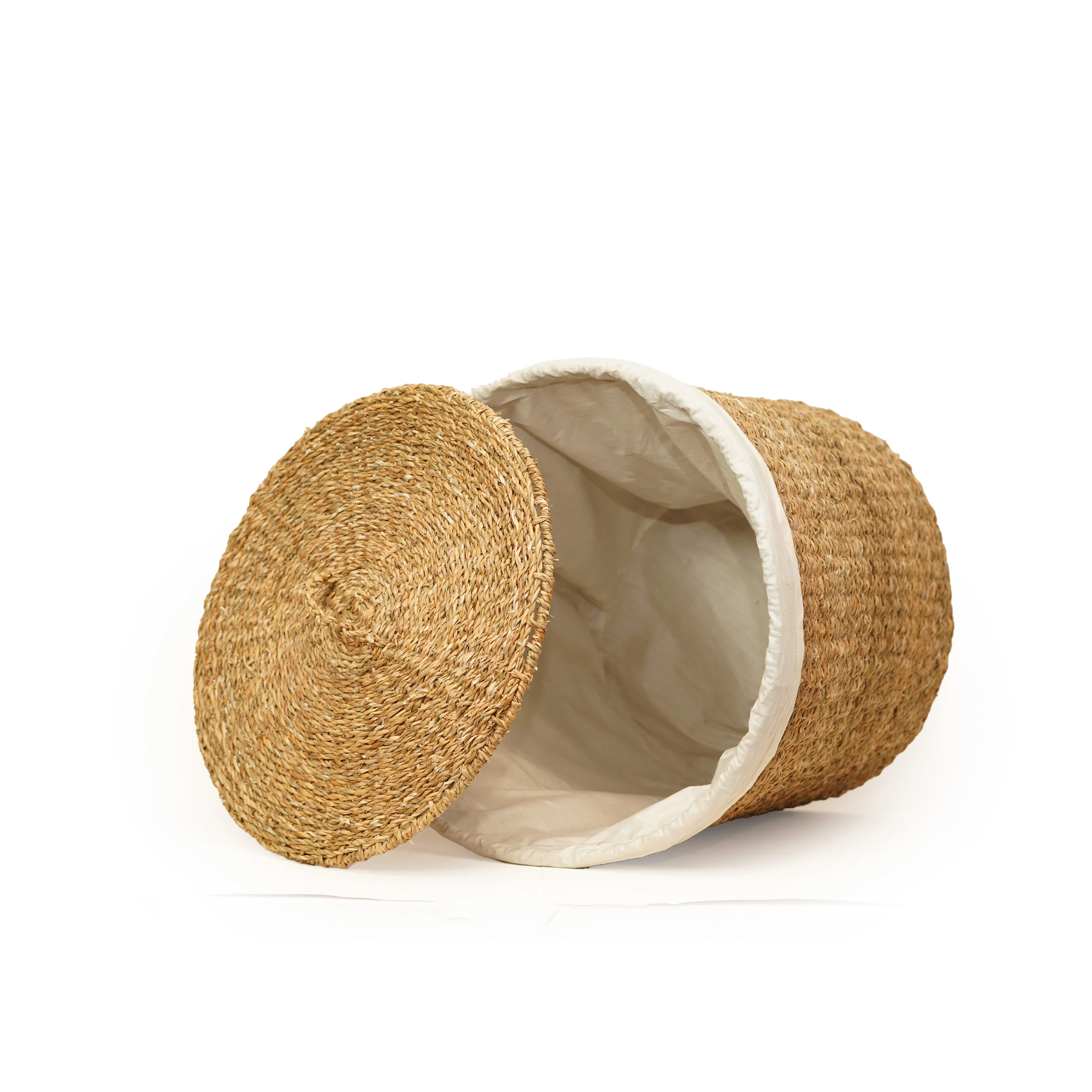 Seagrass Hamper Basket with lid - Thumbnail 3