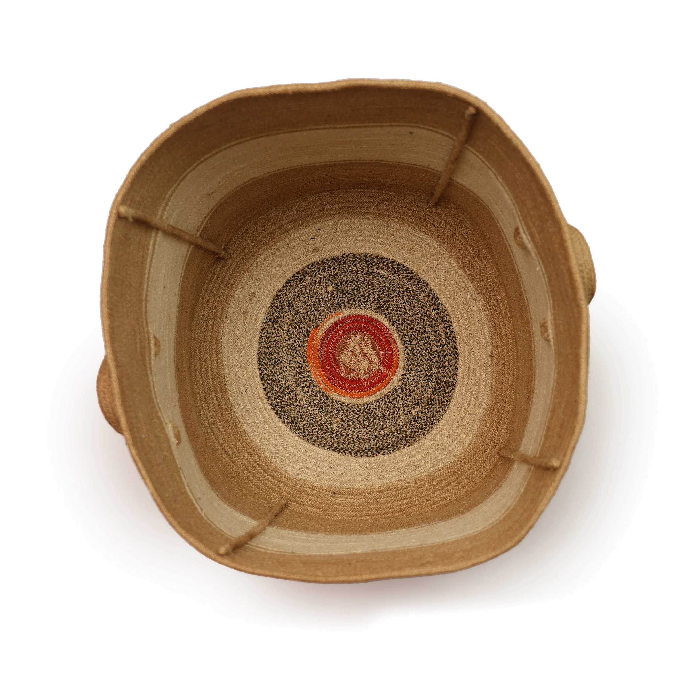 Jute Hamper Round Basket with Lid - Thumbnail 2