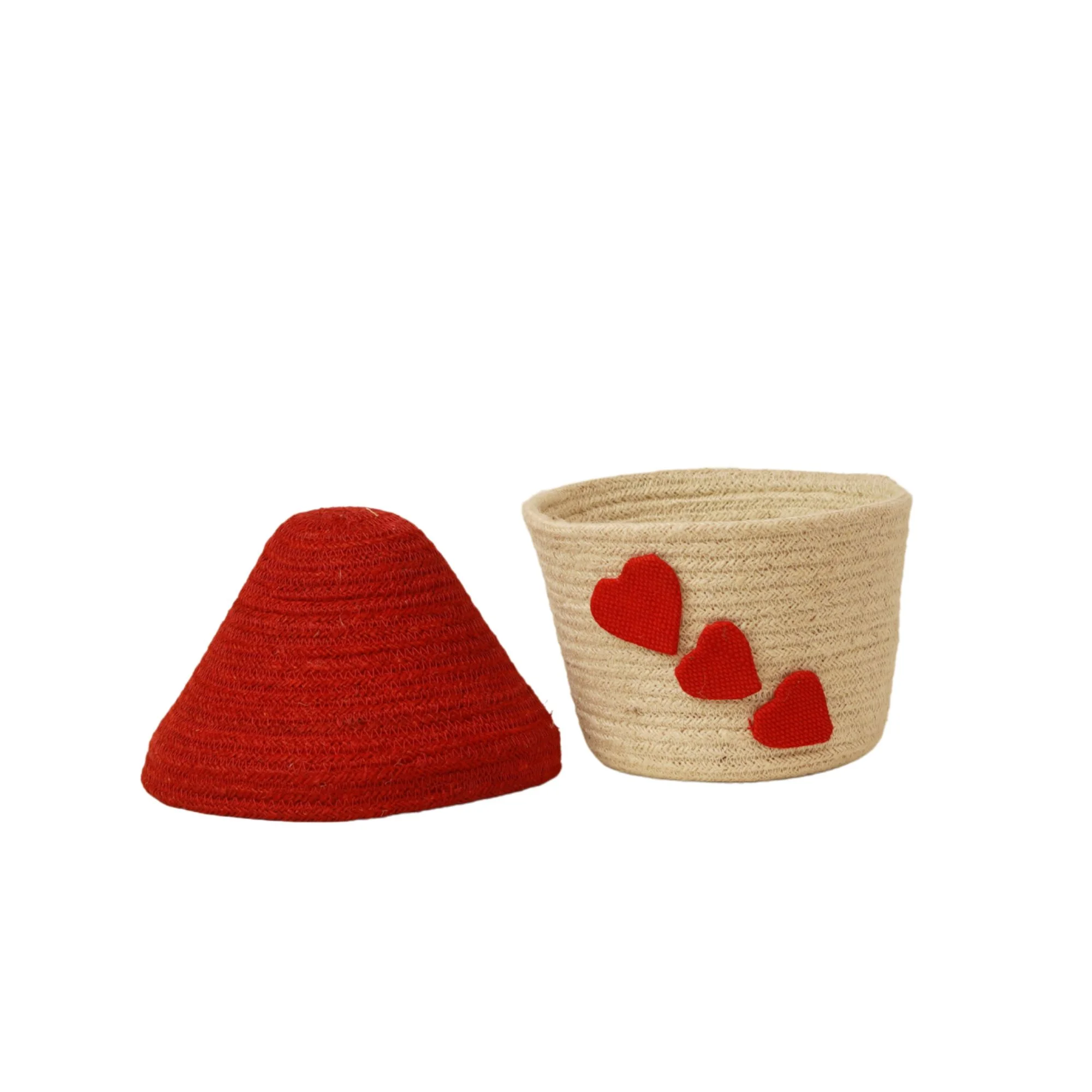 Jute House Shaped Love Decorative Box - Thumbnail 2
