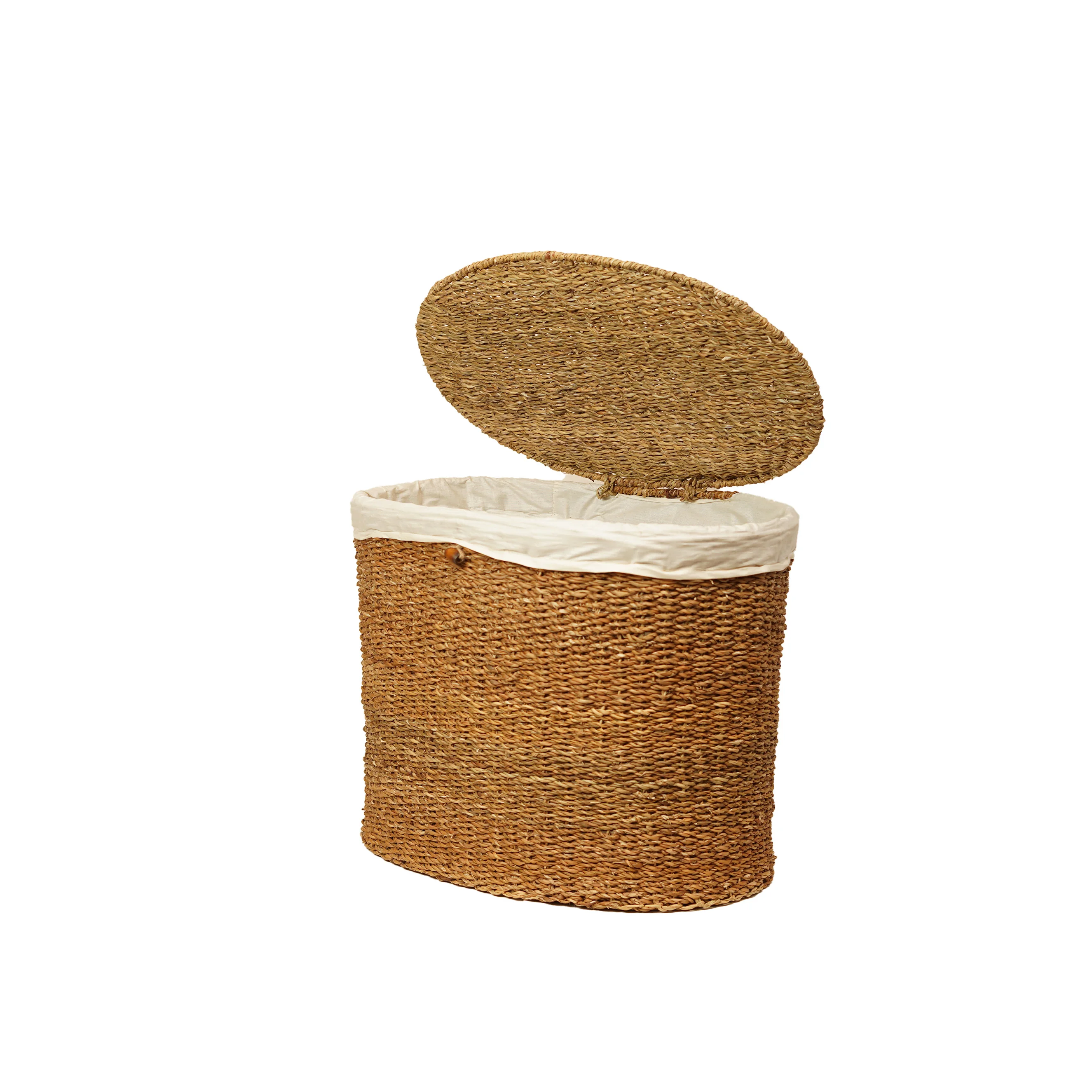 Seagrass Oval Hamper Basket