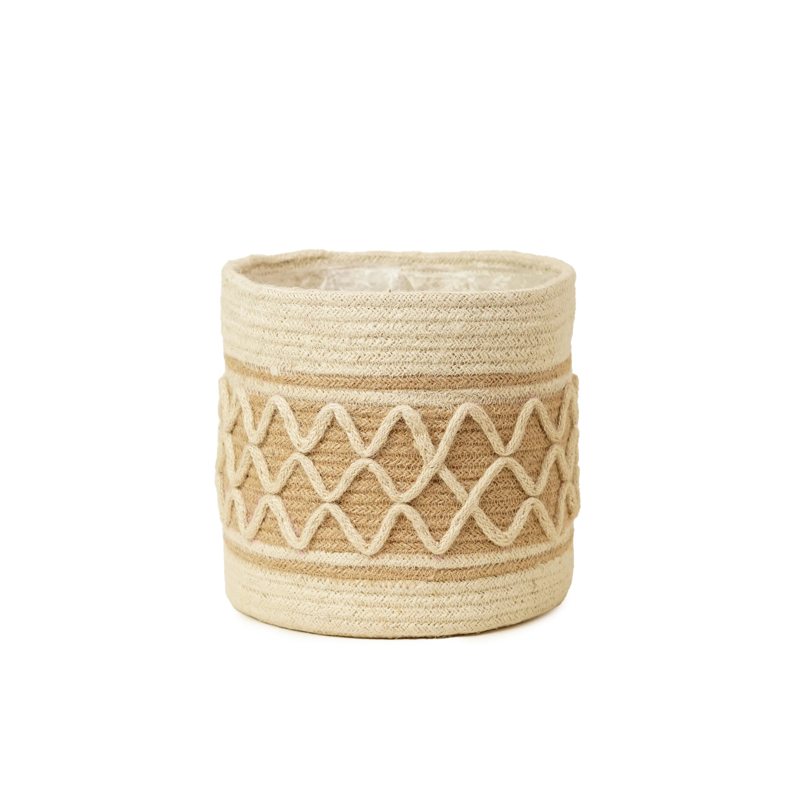 Handcrafted Jute Planter Basket Set-3pcs - Thumbnail 2