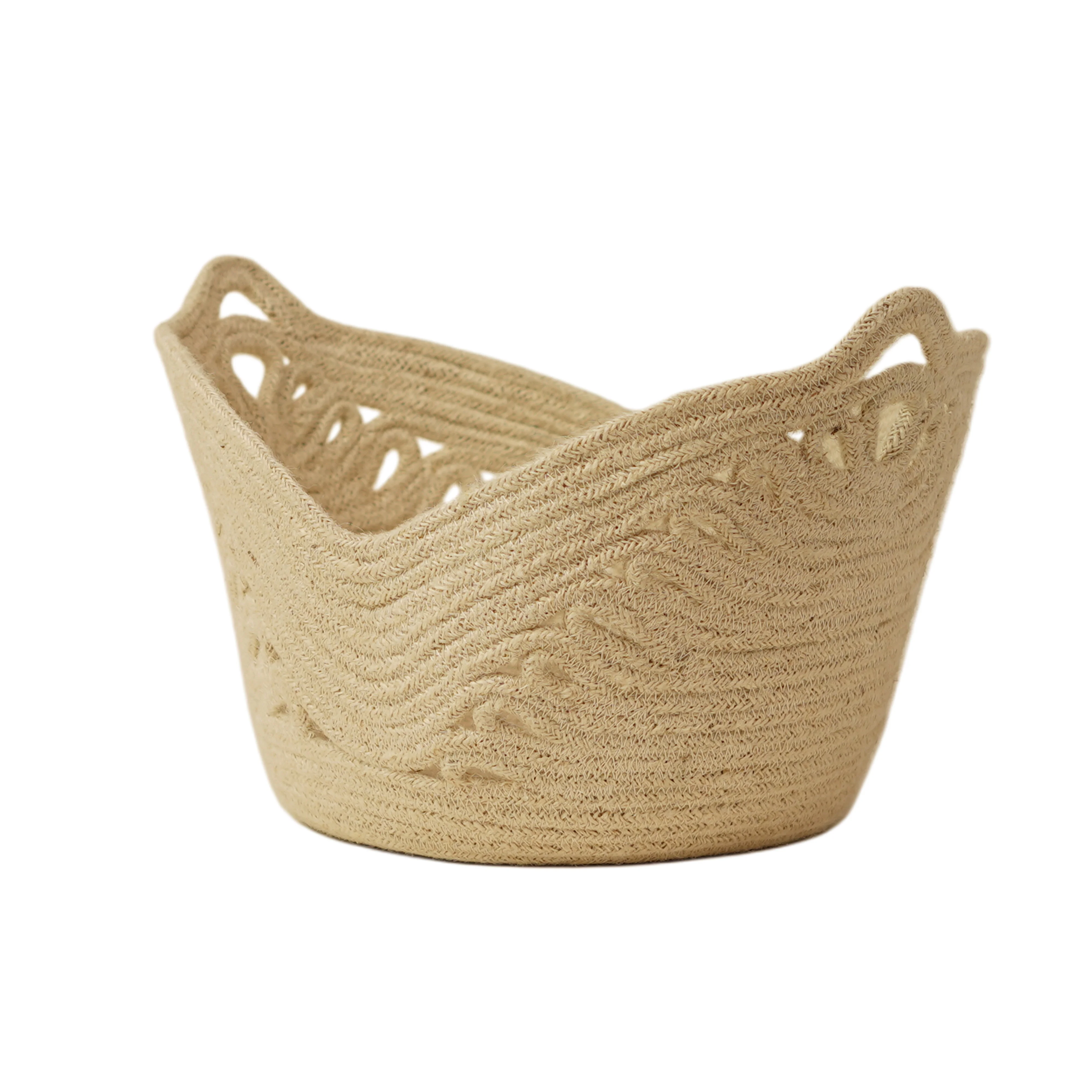 Jute Oval Organizer Bowl Basket - Thumbnail 1