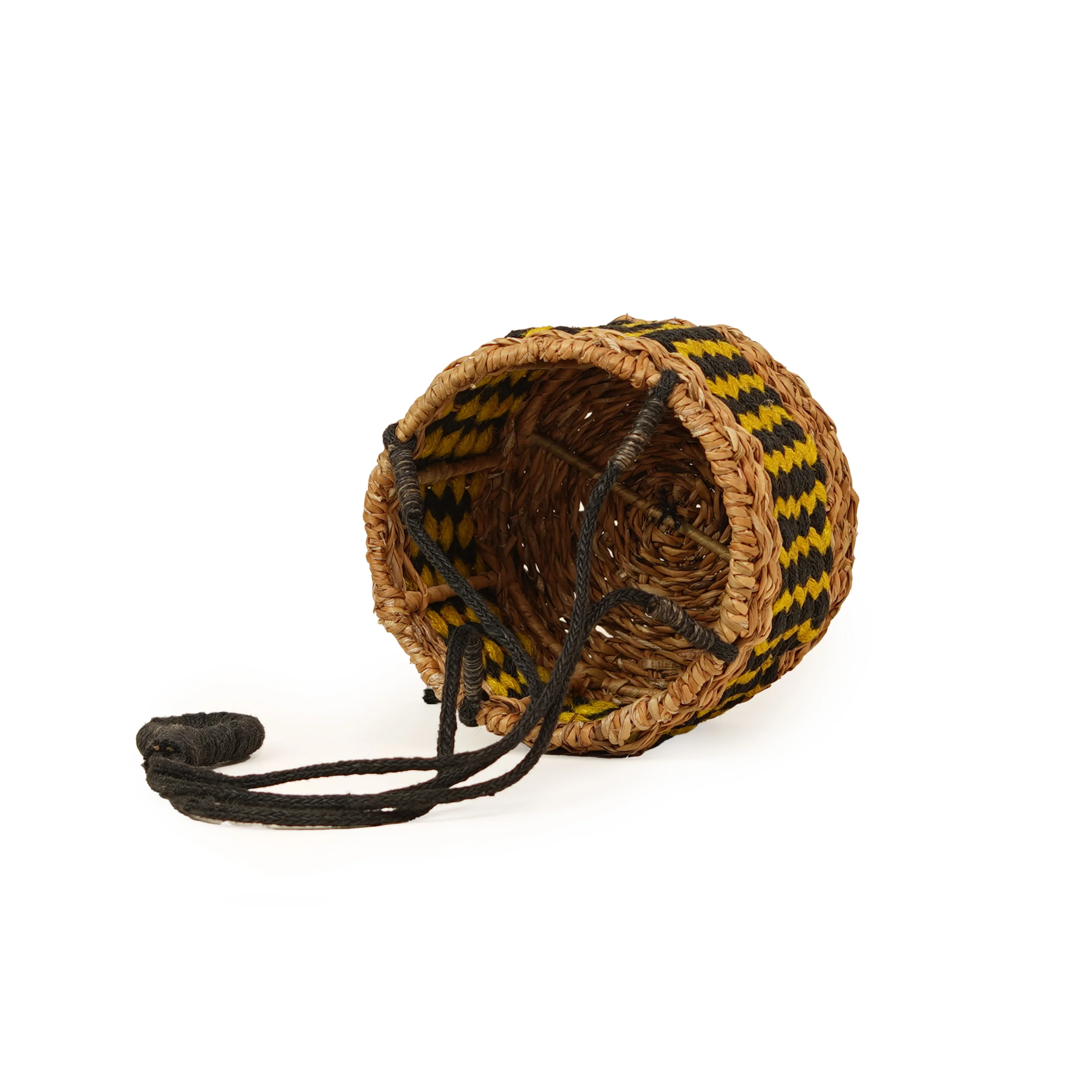 Handwoven Seagrass & Jute Hanging Planter Basket with Natural Color Accents