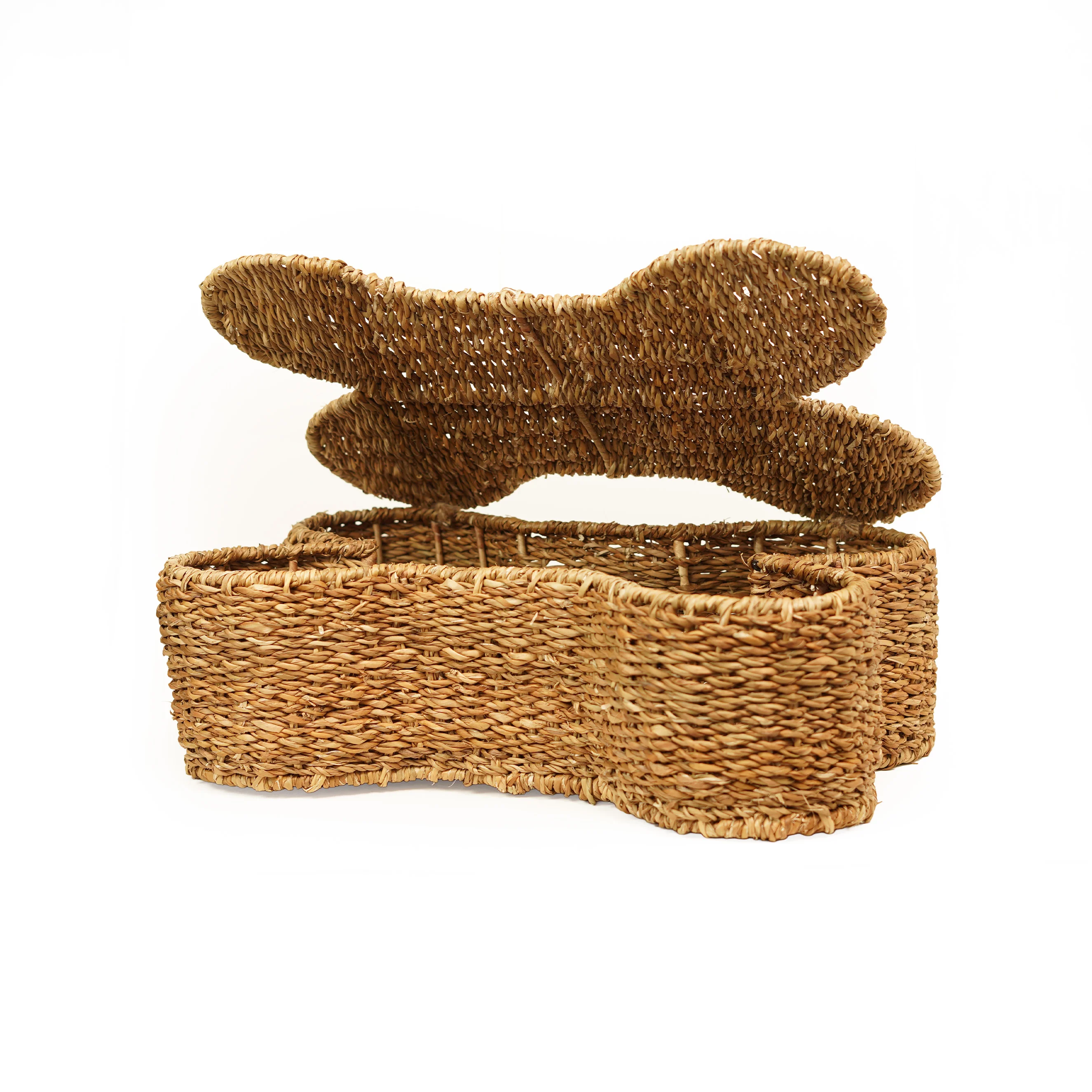 Handwoven Seagrass Multipurpose Basket with Unique Organic Shape