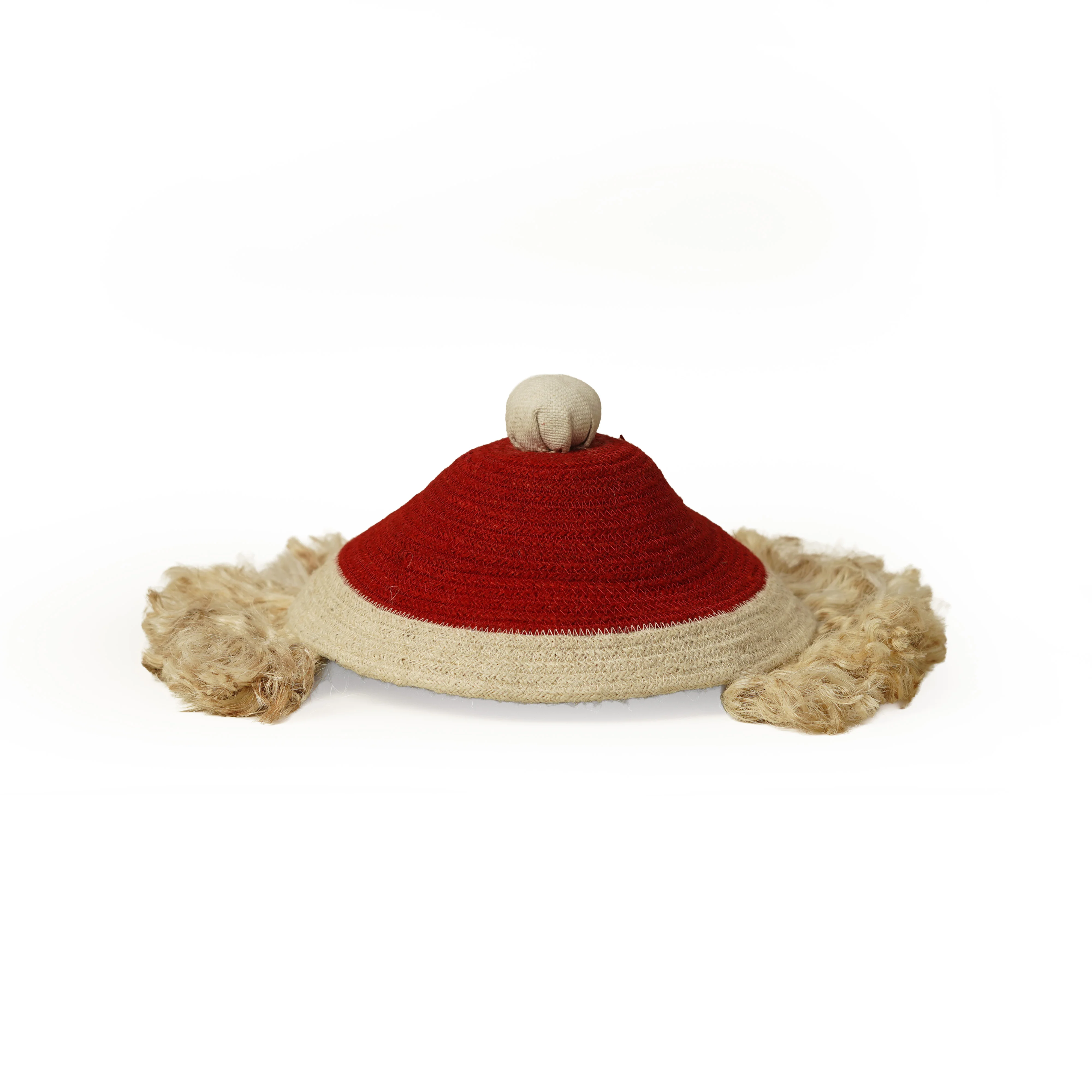 Jute Smiley Storage Basket with Lid - Thumbnail 4