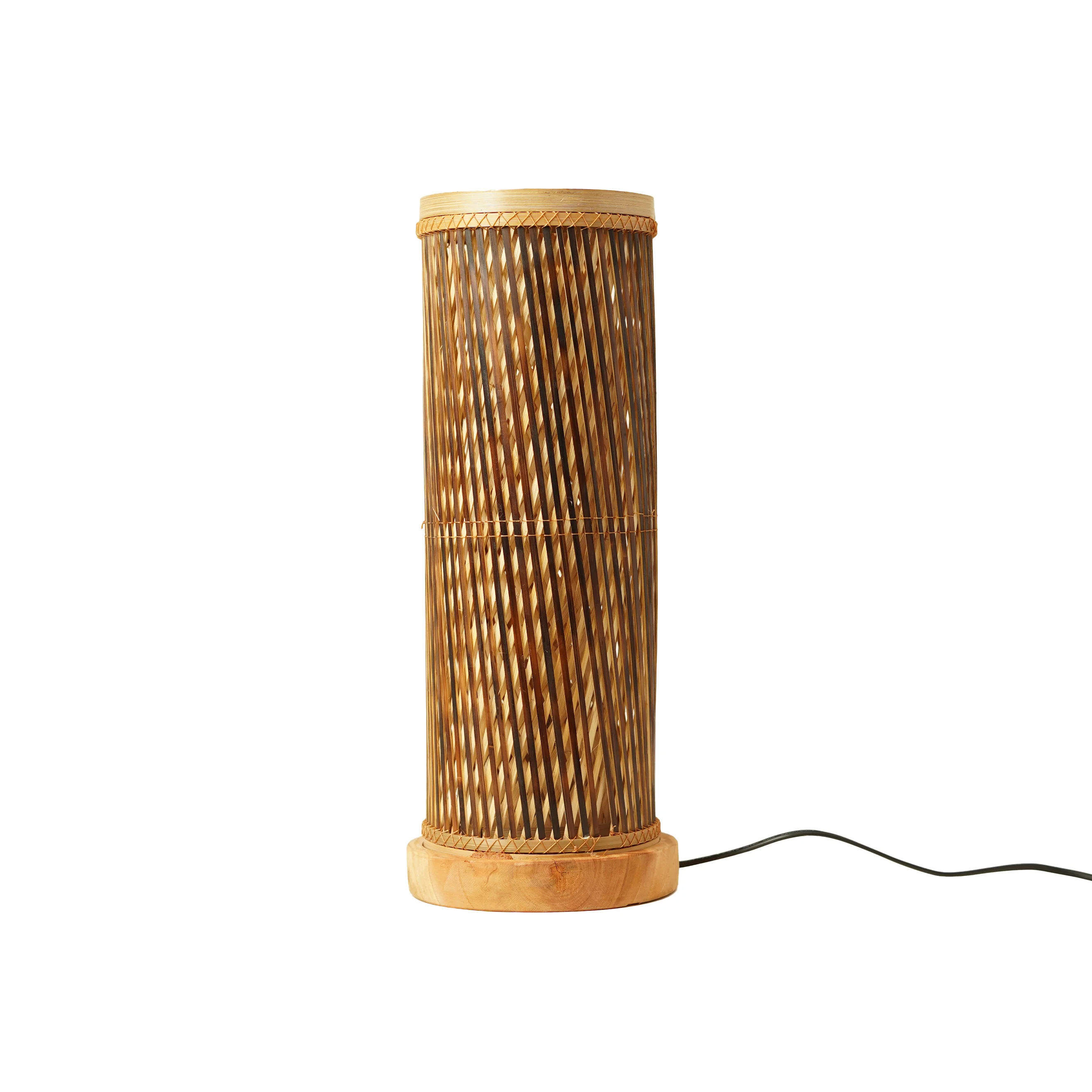 Handcrafted Bamboo Table Lamp with Modern Woven Design