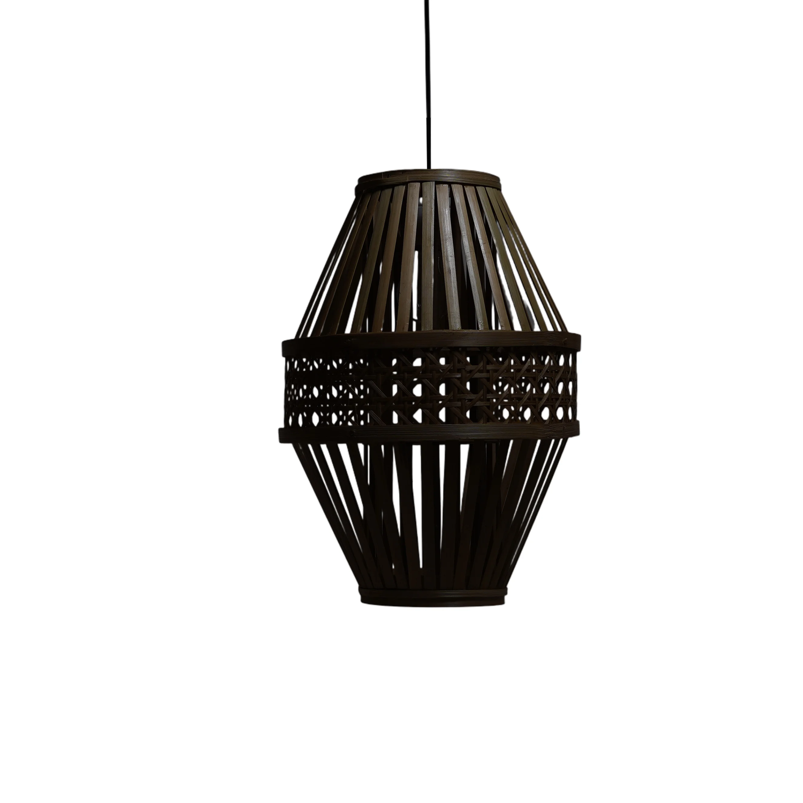 Lantern-Style Bamboo Pendant Lamp-Bamboo Candle Lanterns (Light)