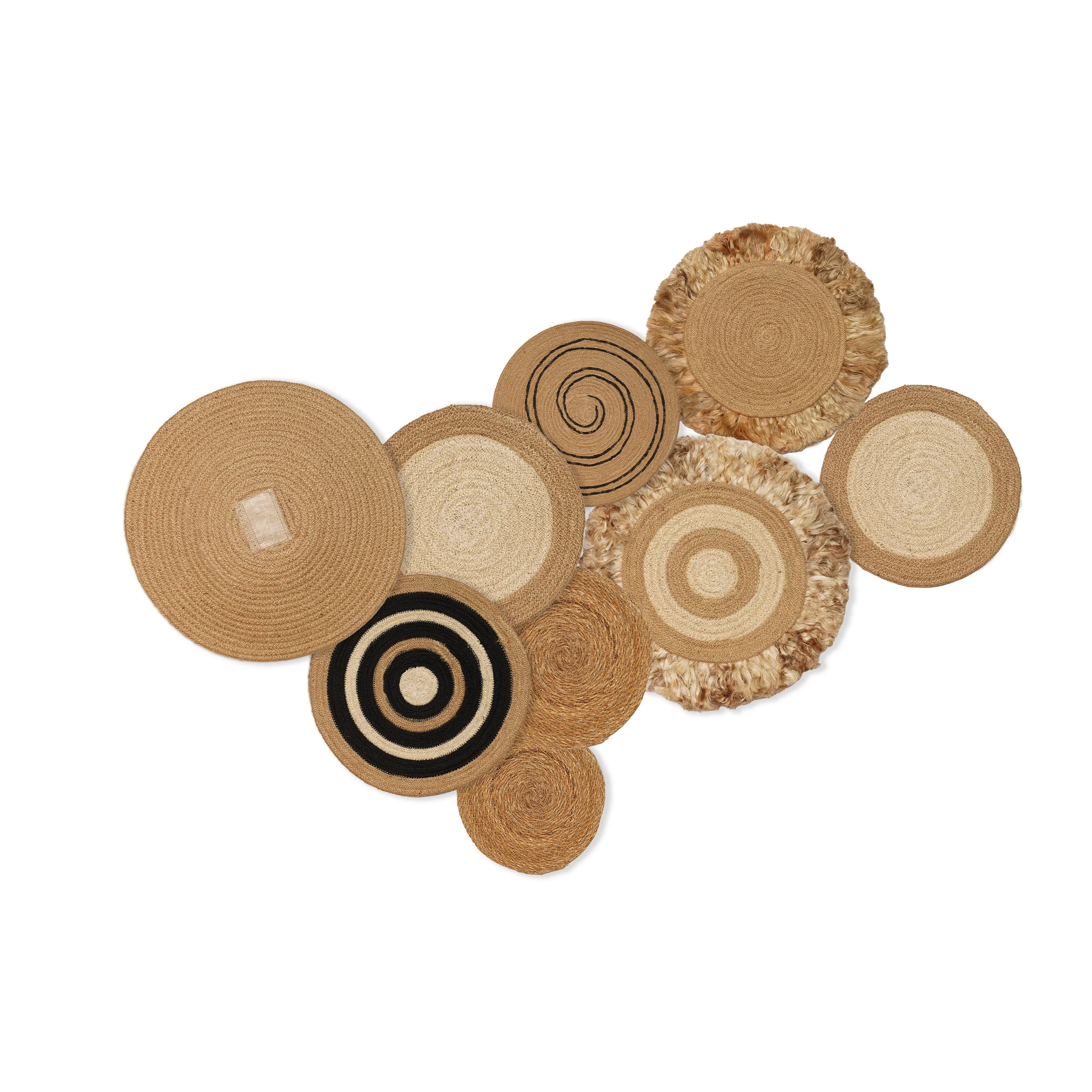 Handcrafted Jute Basket Wall Décor Set (9 Pcs)