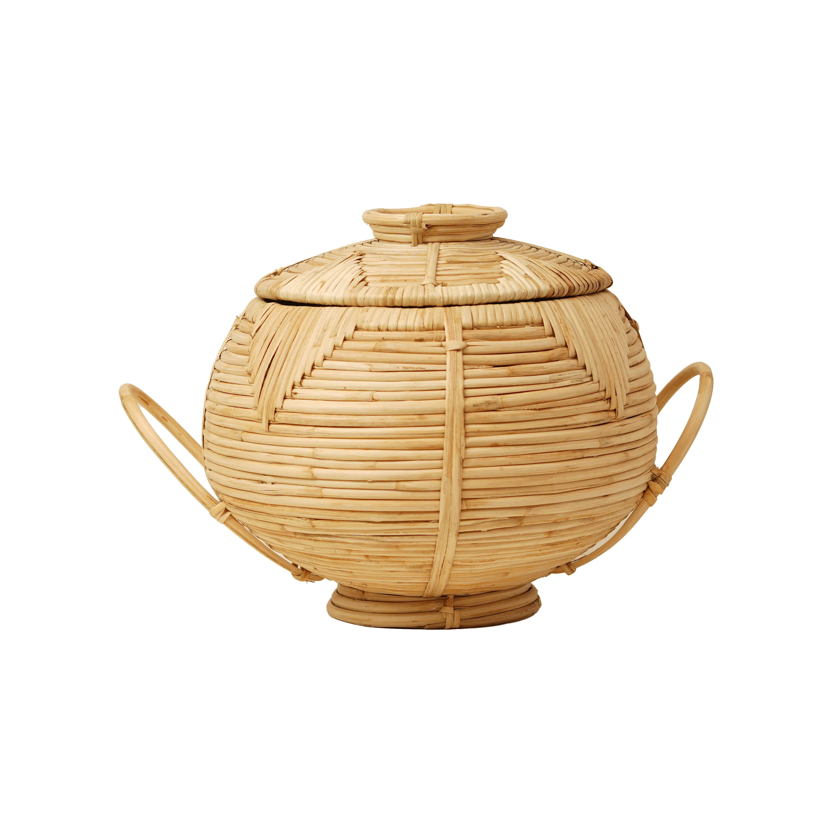 Cane (Rattan) Fruit Basket with Lid -Big