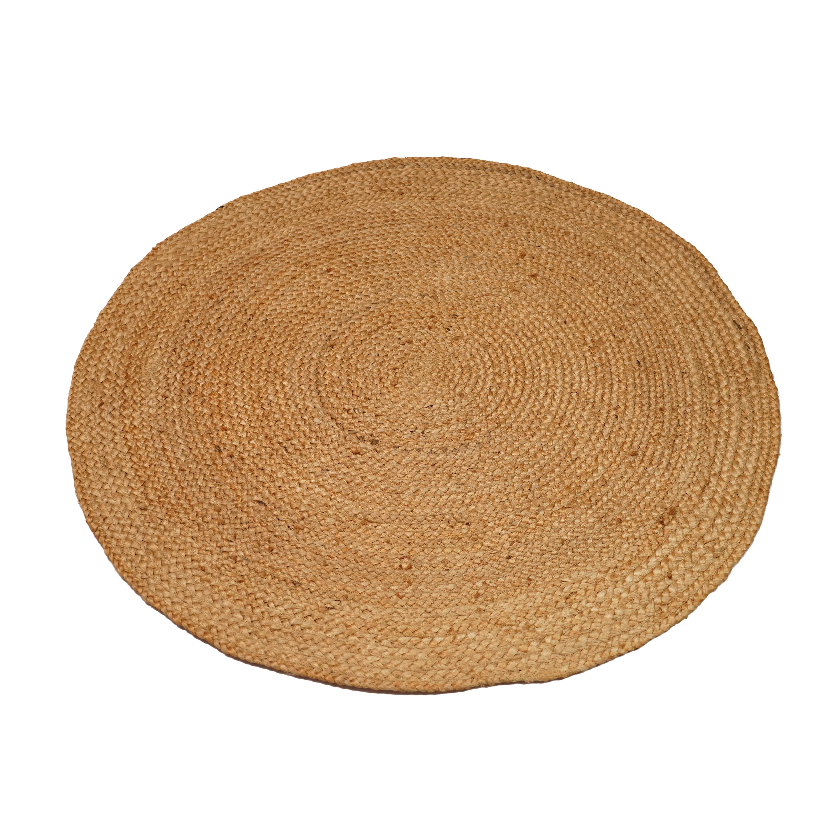 Handwoven Natural Jute Round Rug – Minimalist, Durable & Eco-Friendly
