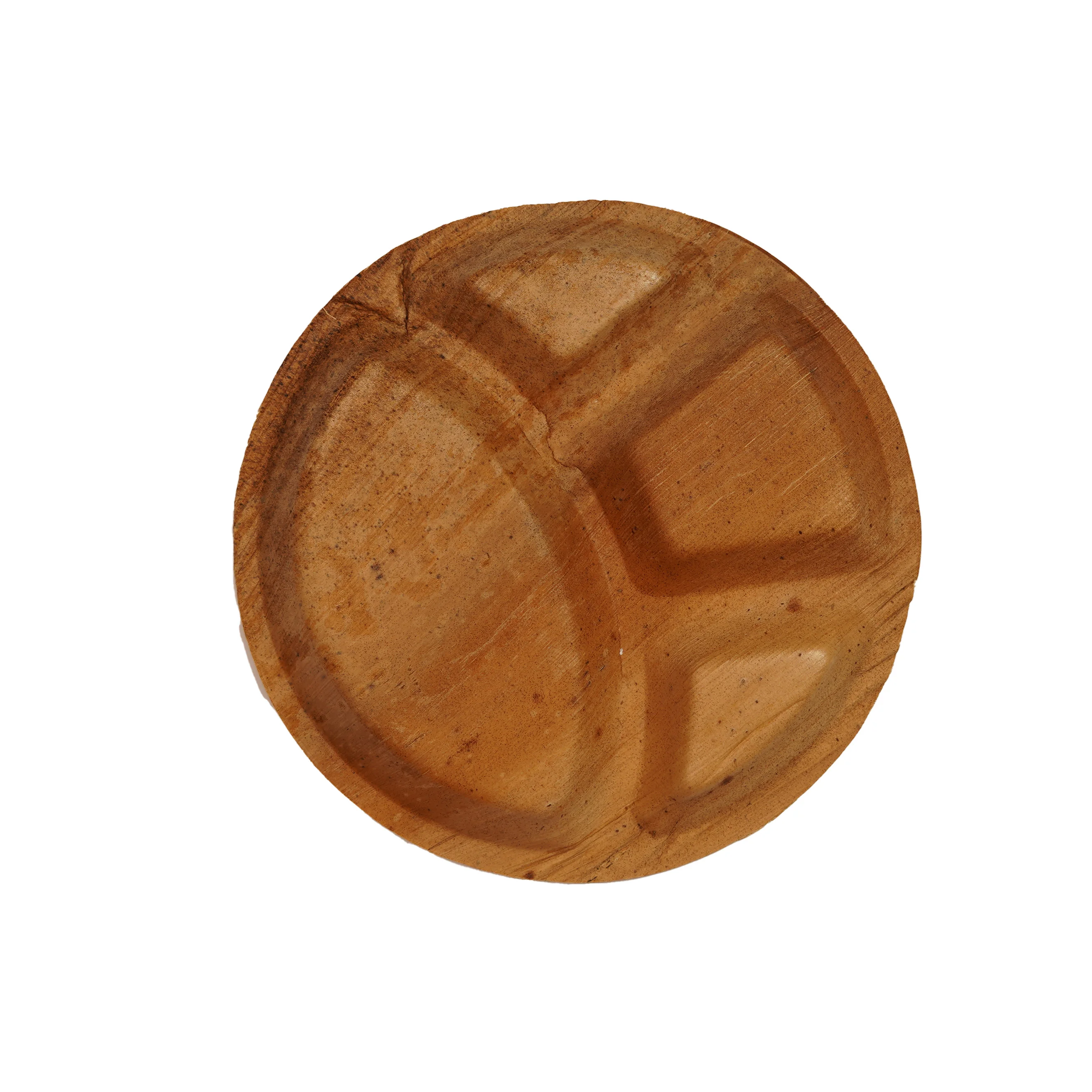 Eco-Friendly Areca Leaf Compartment Plate – Biodegradable Sectioned Meal Tray - Thumbnail 4