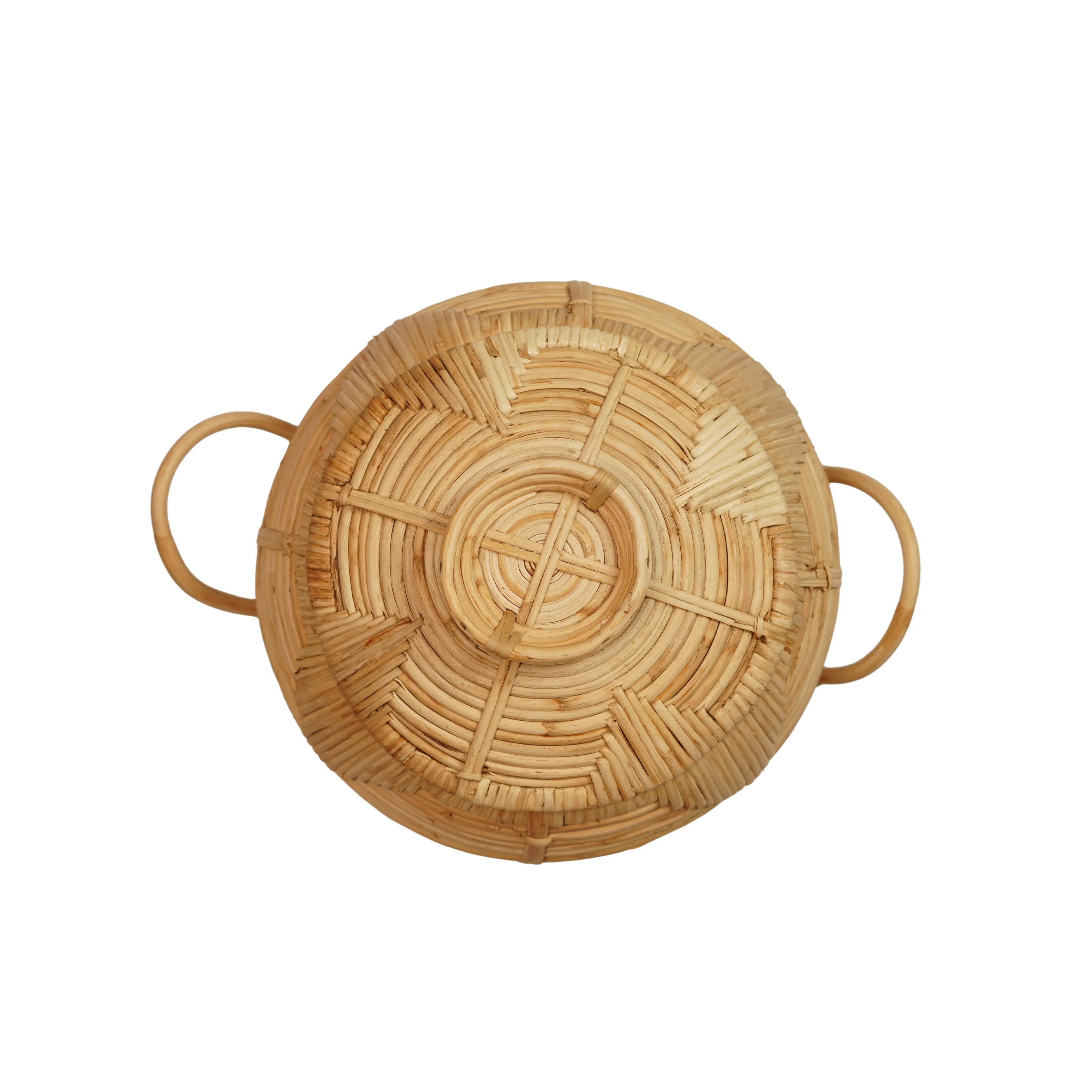 Cane (Rattan) Fruit Basket with Lid- Small - Thumbnail 4