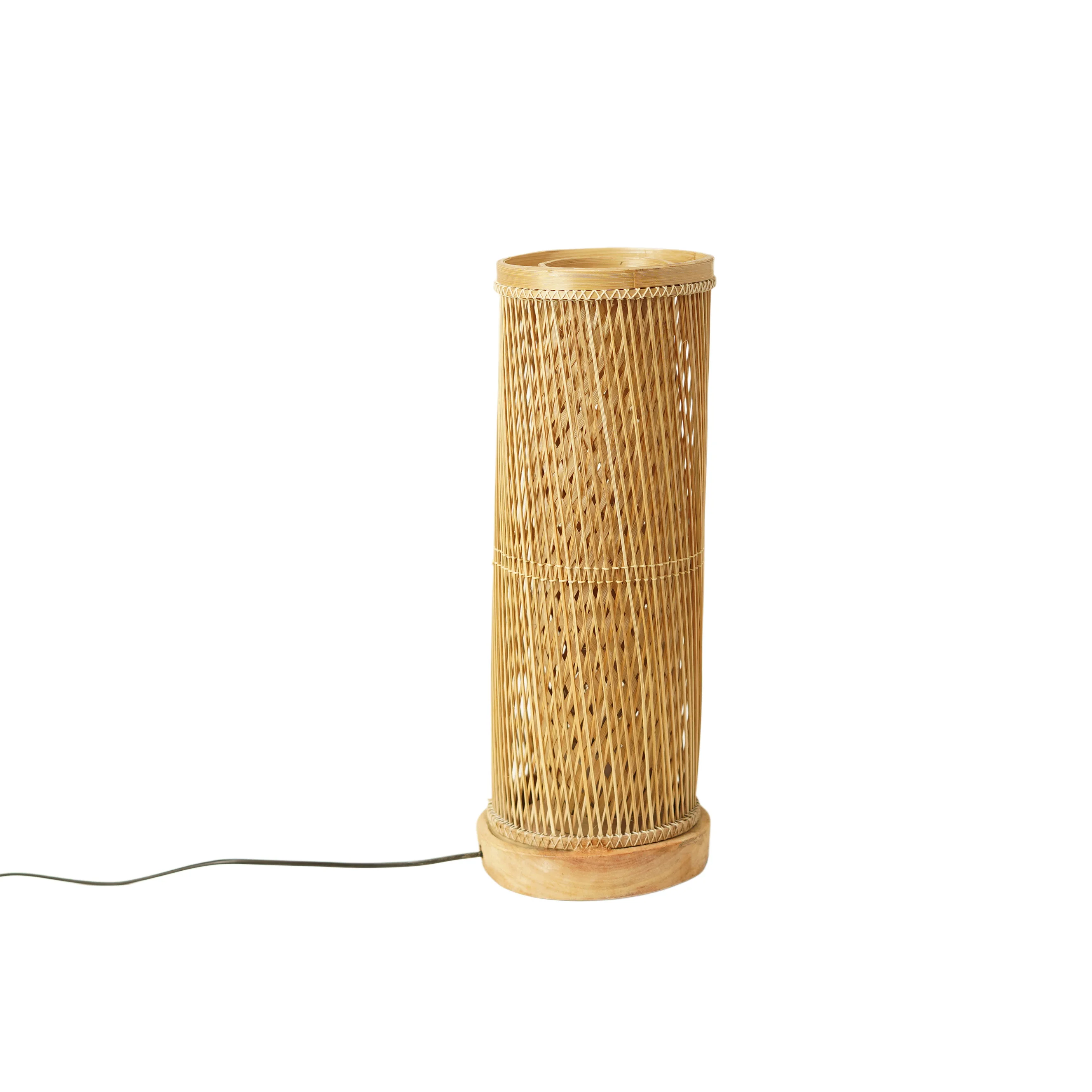 Tall Handcrafted Bamboo Table Lamp - Big - Thumbnail 2