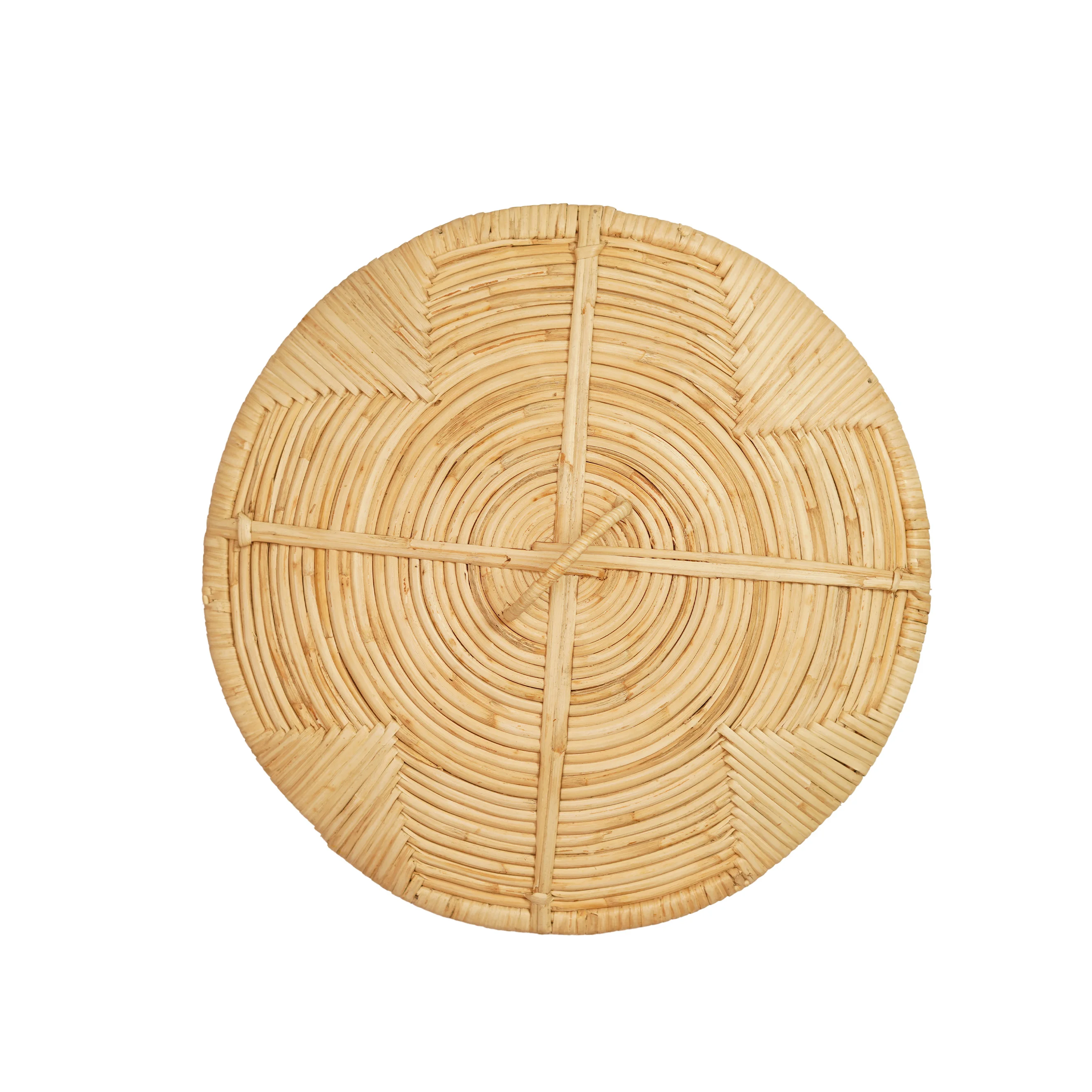 Round Rattan Hamper Basket with Lid - Thumbnail 3