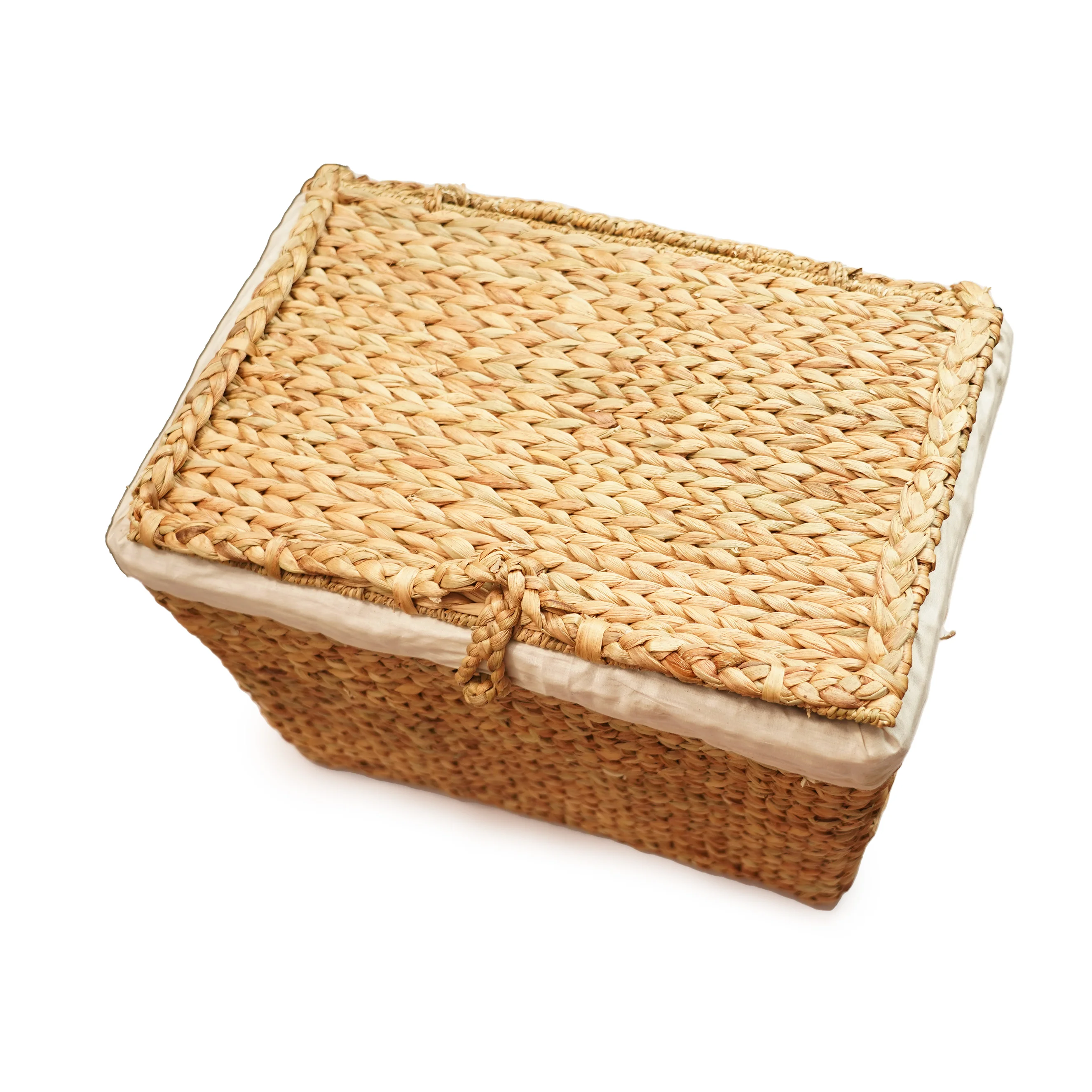 Water Hyacinth Rectangle Hamper Basket