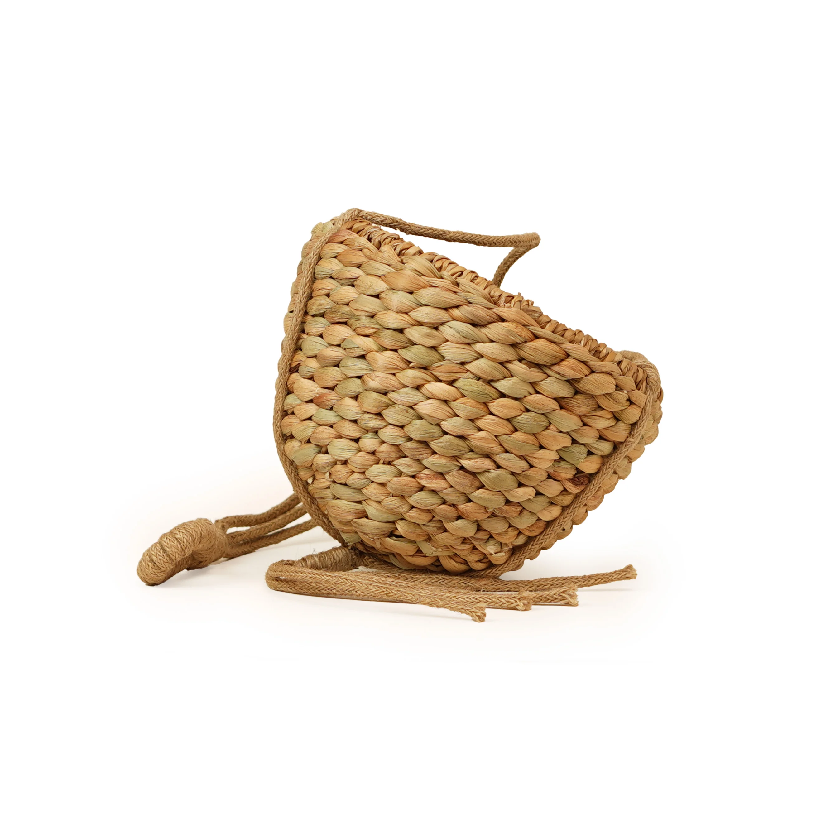 Handwoven Water Hyacinth Hanging Planter with Seagrass & Jute Rope