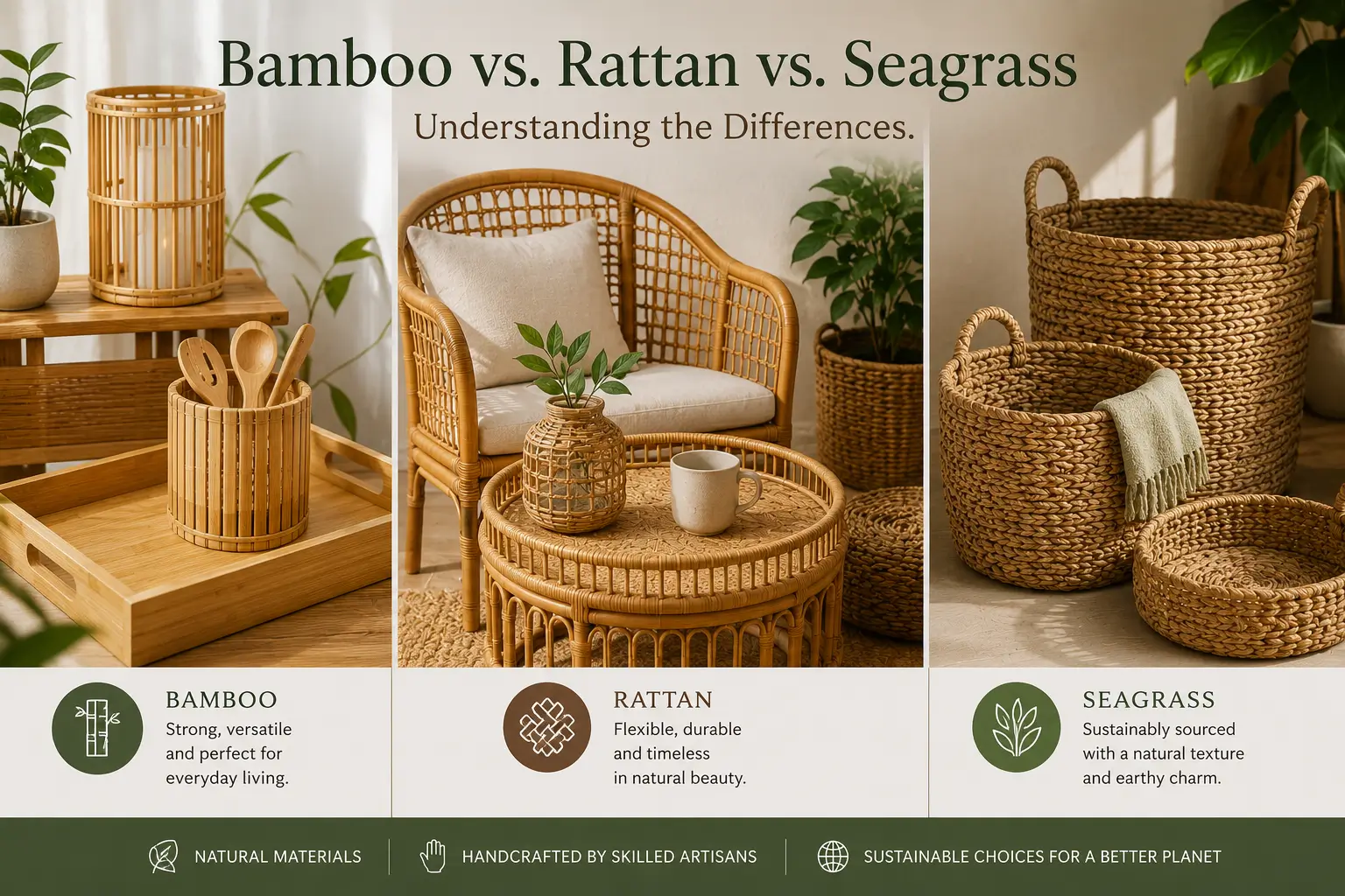 Bamboo, Rattan and Seagrass: Understanding the Differences
